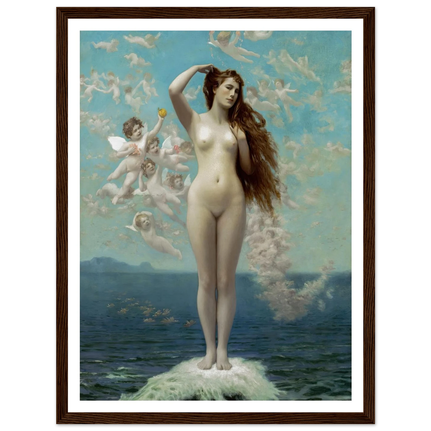 Venus Rising (1890) Art Print | Jean Leon Gerome - Framed Poster - 30x40 cm / 12x16″ - Black frame