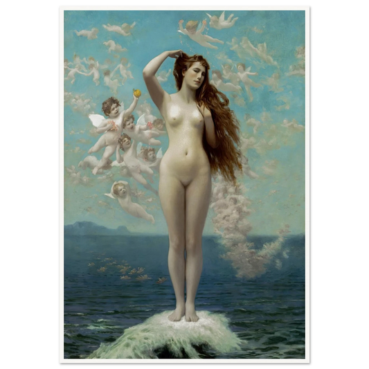 Venus Rising (1890) Art Print | Jean Leon Gerome - Framed Poster - 30x40 cm / 12x16″ - Black frame