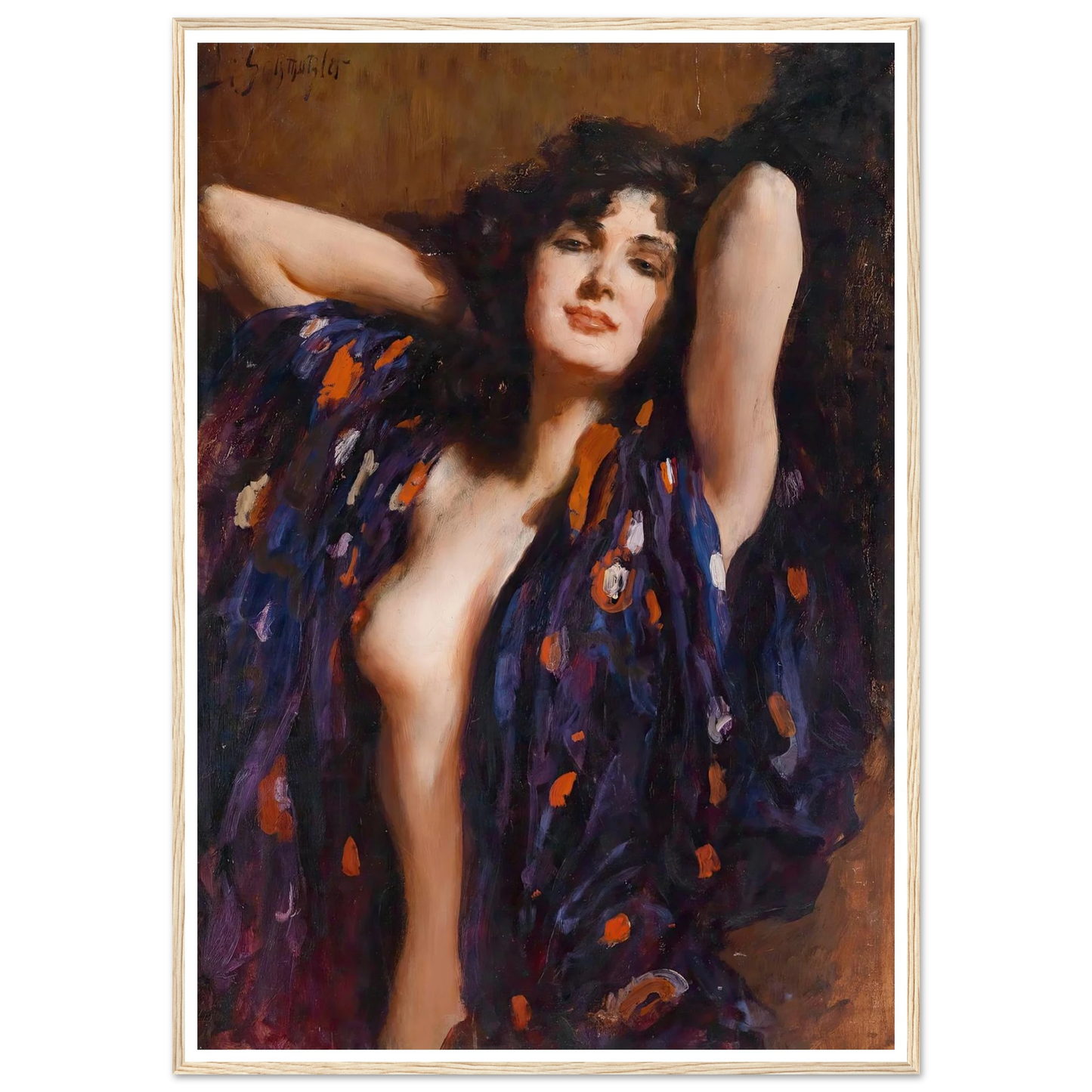 Verführerischer Blick Art Print | Leopold Schmutzler - Framed Poster - 30x40 cm / 12x16″ - Black frame