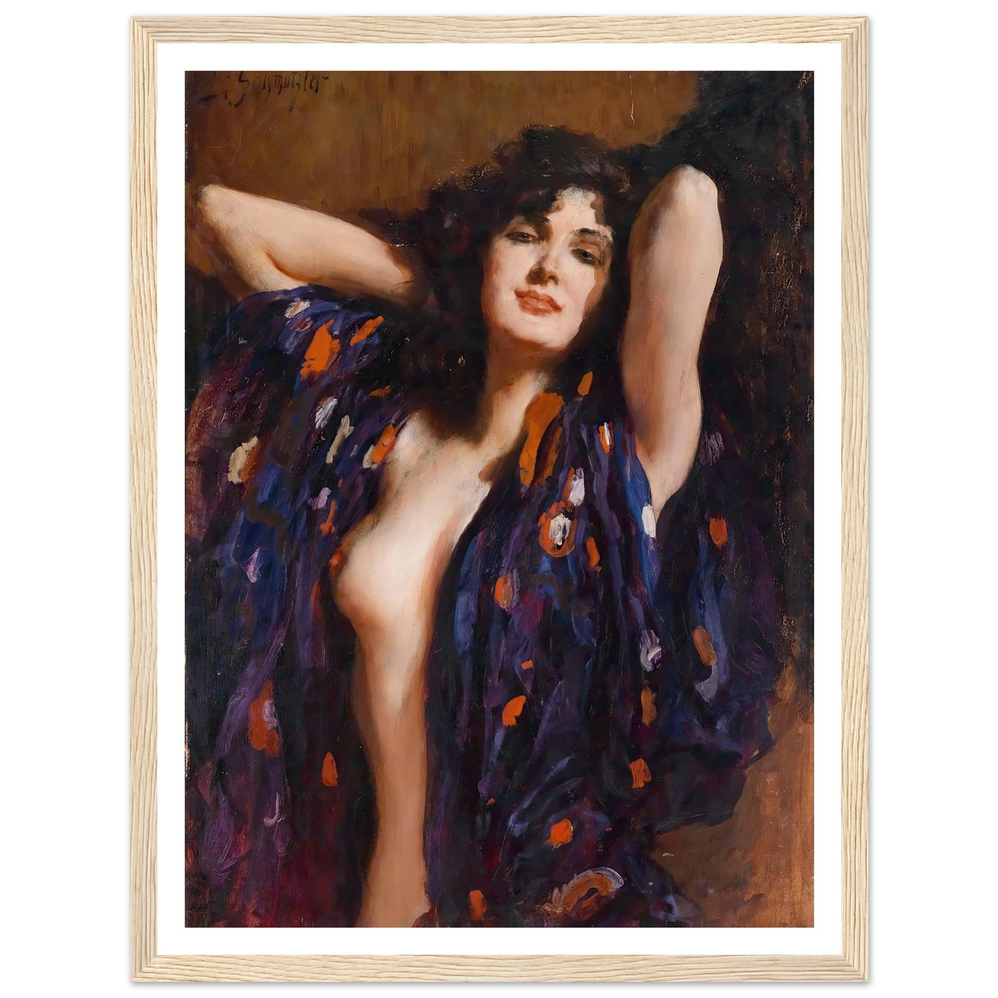 Verführerischer Blick Art Print | Leopold Schmutzler - Framed Poster - 30x40 cm / 12x16″ - Black frame