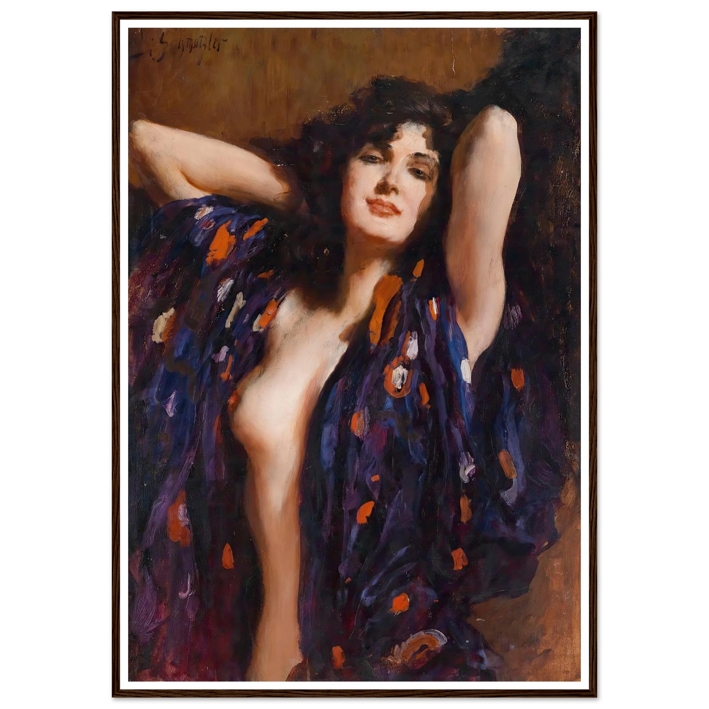 Verführerischer Blick Art Print | Leopold Schmutzler - Framed Poster - 30x40 cm / 12x16″ - Black frame