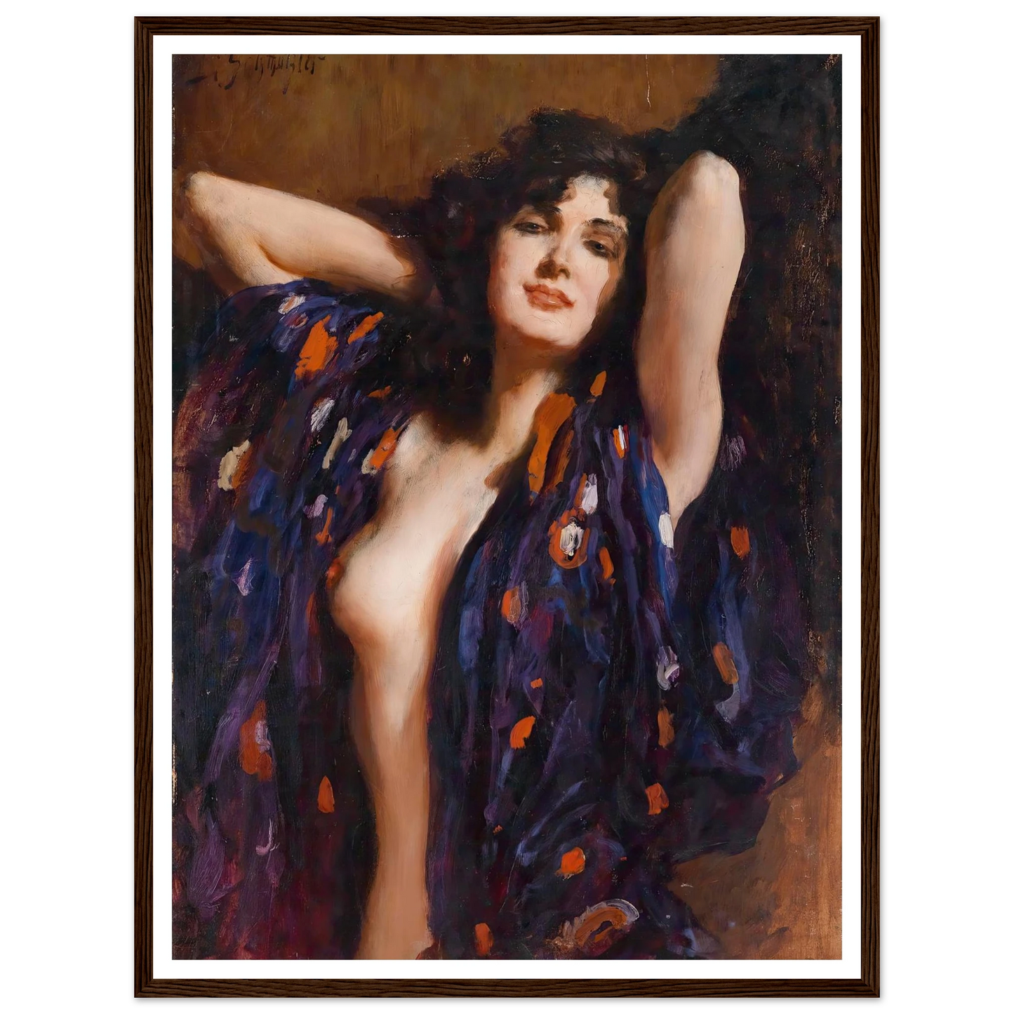 Verführerischer Blick Art Print | Leopold Schmutzler - Framed Poster - 30x40 cm / 12x16″ - Black frame