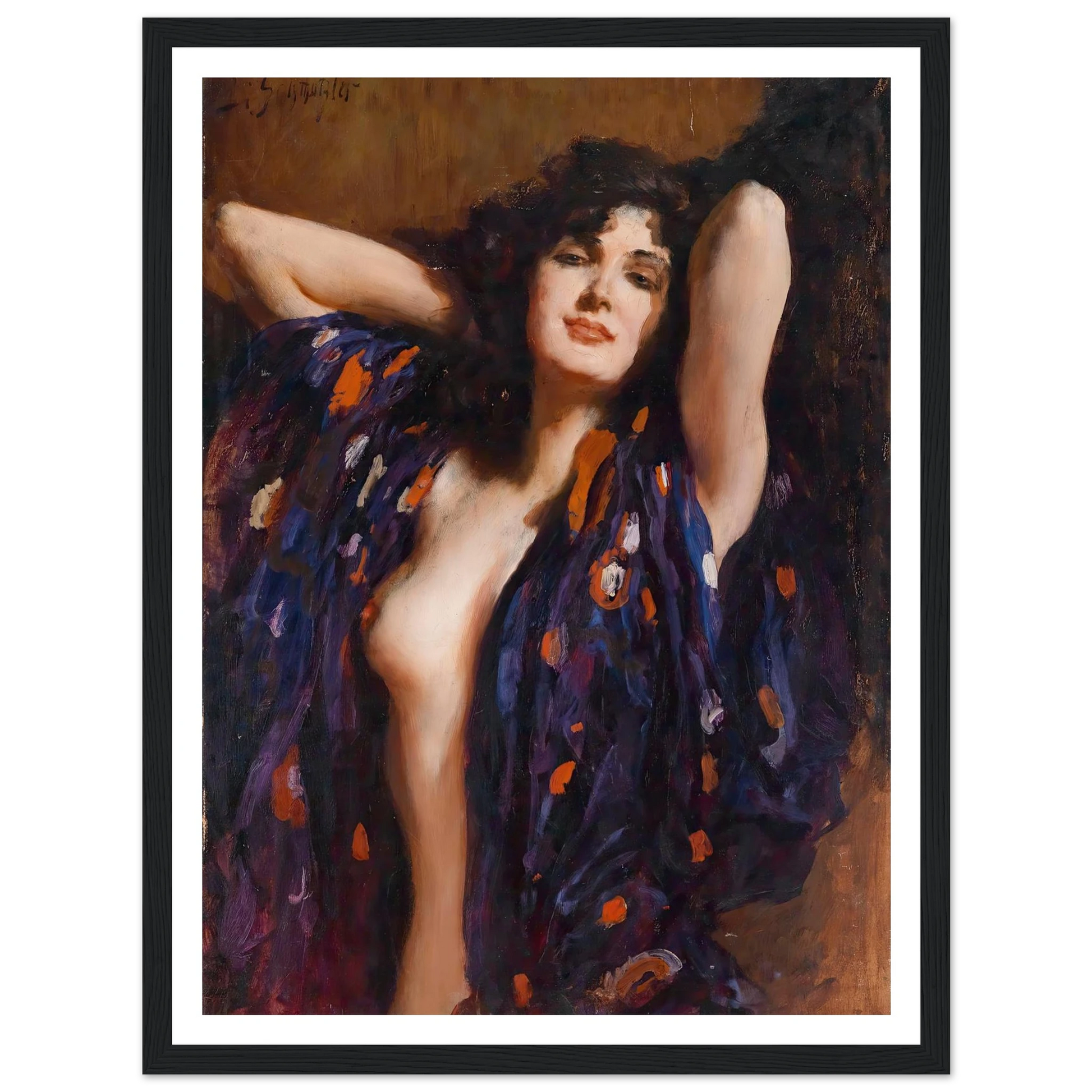 Verführerischer Blick Art Print | Leopold Schmutzler - Framed Poster - 30x40 cm / 12x16″ - Black frame