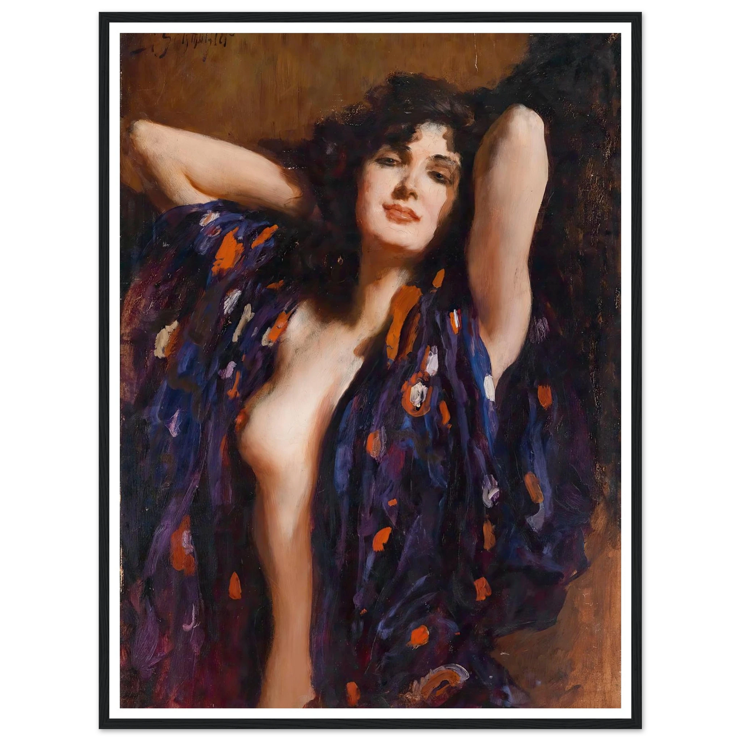 Verführerischer Blick Art Print | Leopold Schmutzler - Framed Poster - 30x40 cm / 12x16″ - Black frame