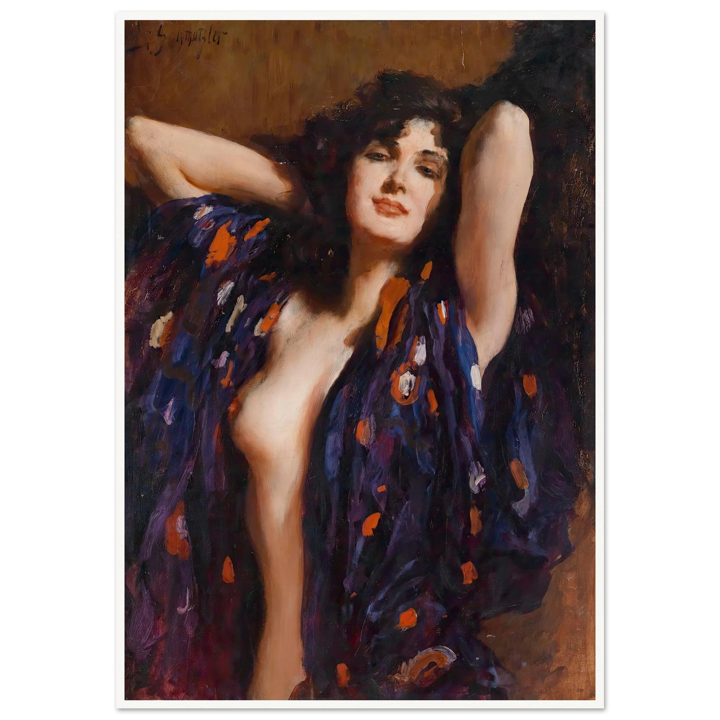 Verführerischer Blick Art Print | Leopold Schmutzler - Framed Poster - 30x40 cm / 12x16″ - Black frame