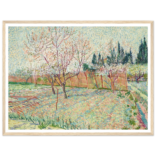 Verger avec cyprès (1888) Art Print | Vincent van Gogh - Framed Poster - 30x40 cm / 12x16″ - Black frame