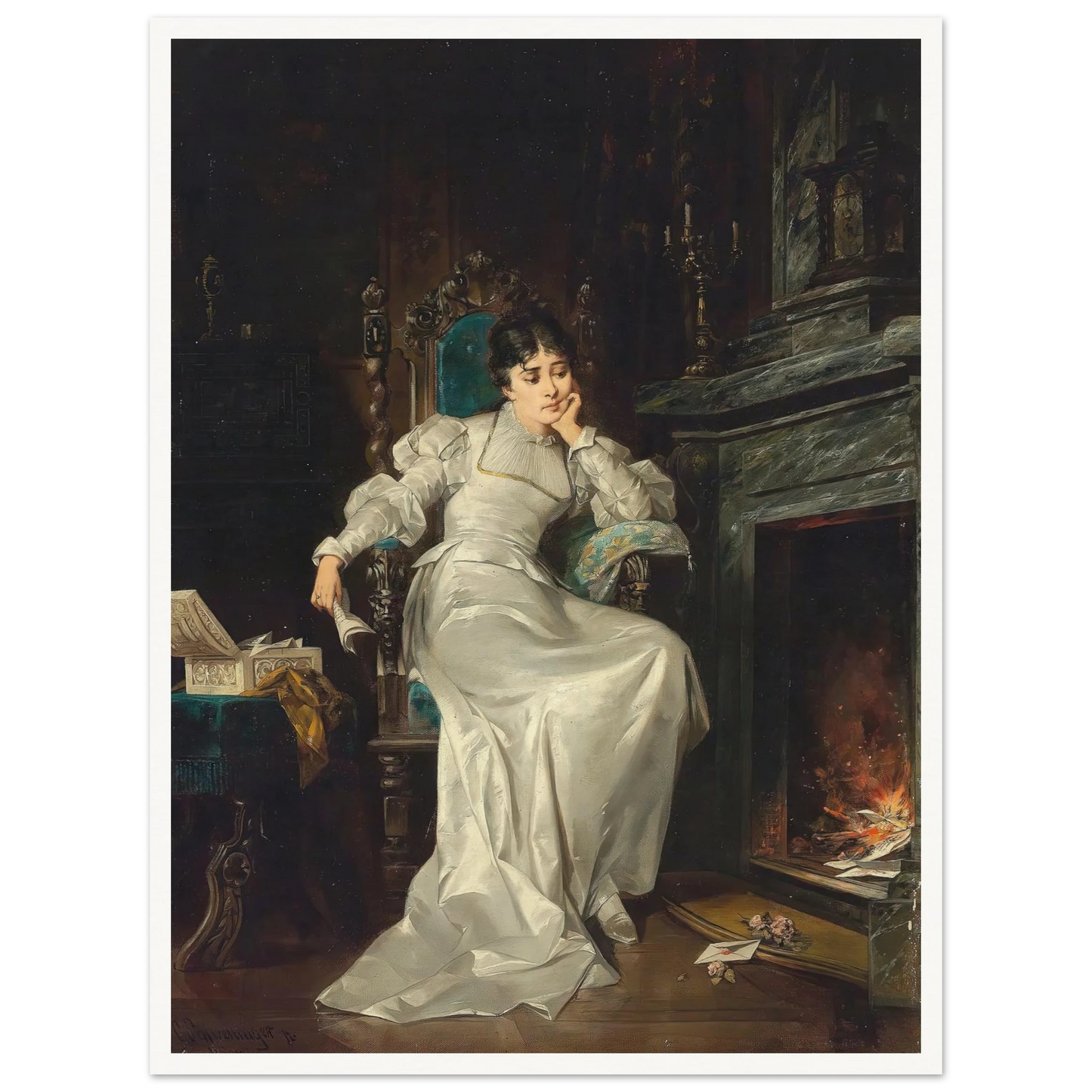 Verlorene Liebe Art Print | Carl Schweninger Jr - Framed Poster - 30x40 cm / 12x16″ - Black frame