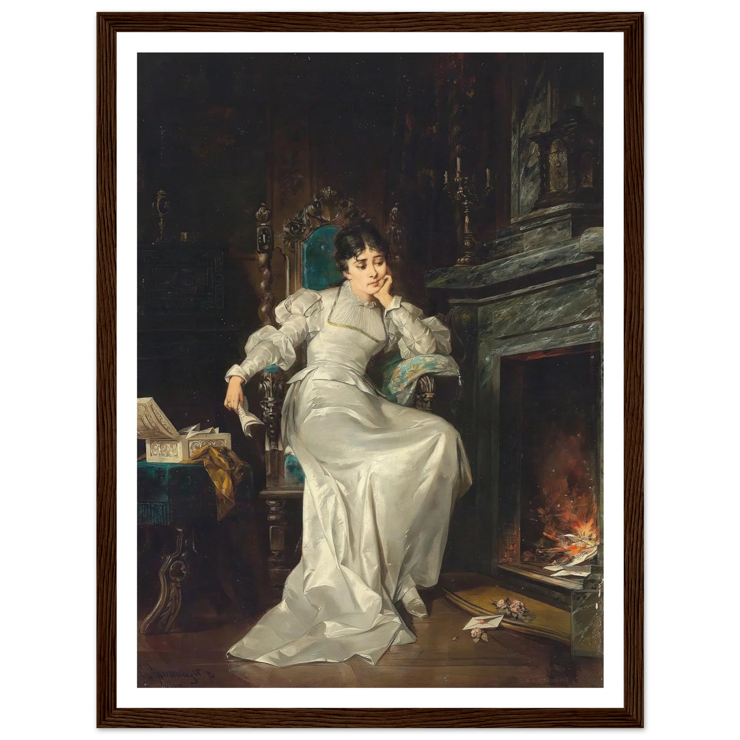 Verlorene Liebe Art Print | Carl Schweninger Jr - Framed Poster - 30x40 cm / 12x16″ - Black frame