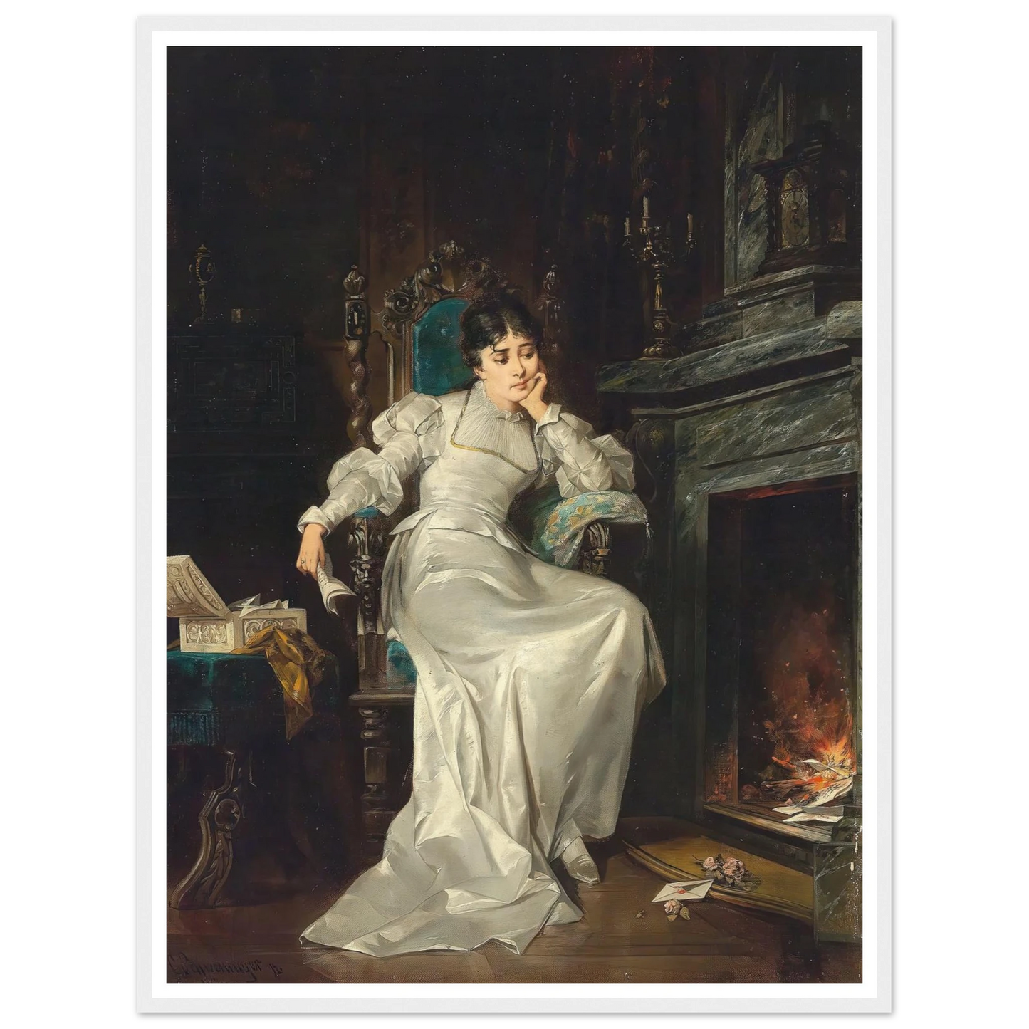 Verlorene Liebe Art Print | Carl Schweninger Jr - Framed Poster - 30x40 cm / 12x16″ - Black frame