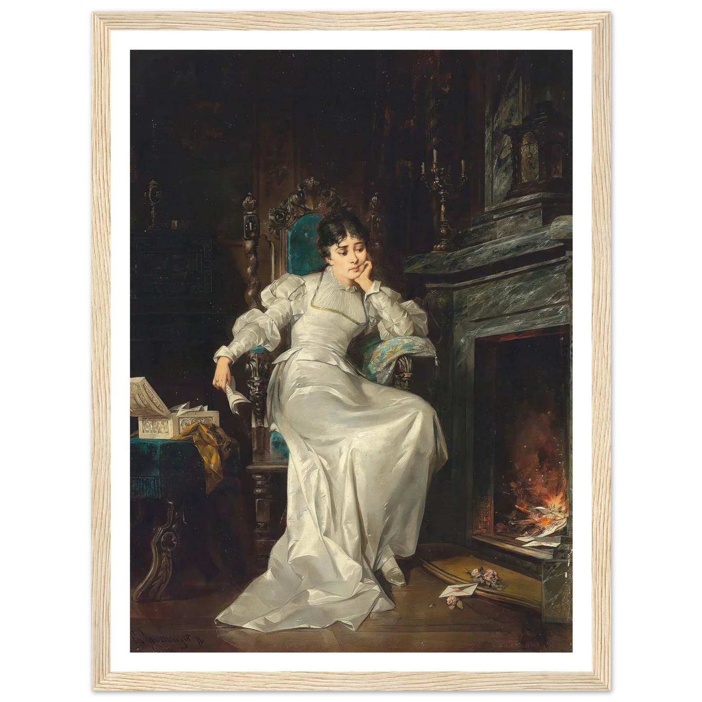 Verlorene Liebe Art Print | Carl Schweninger Jr - Framed Poster - 30x40 cm / 12x16″ - Black frame