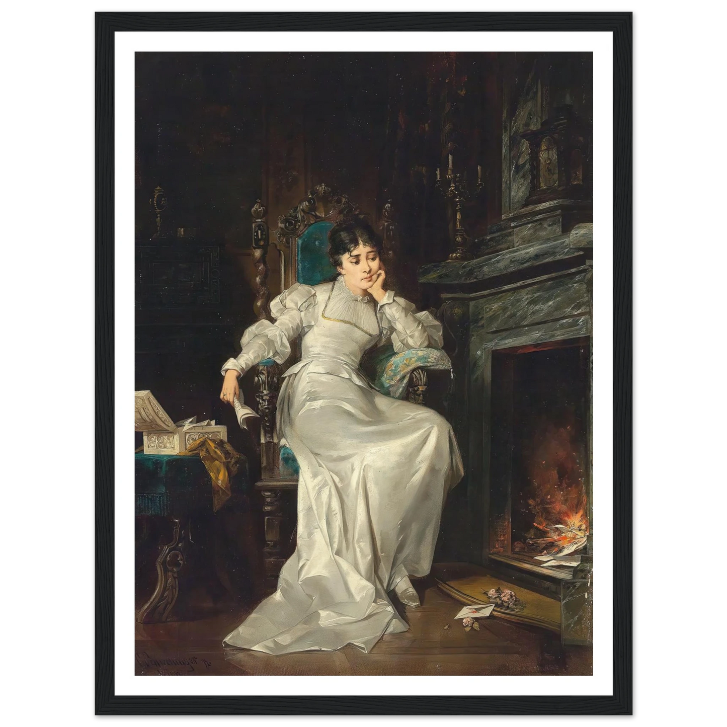 Verlorene Liebe Art Print | Carl Schweninger Jr - Framed Poster - 30x40 cm / 12x16″ - Black frame