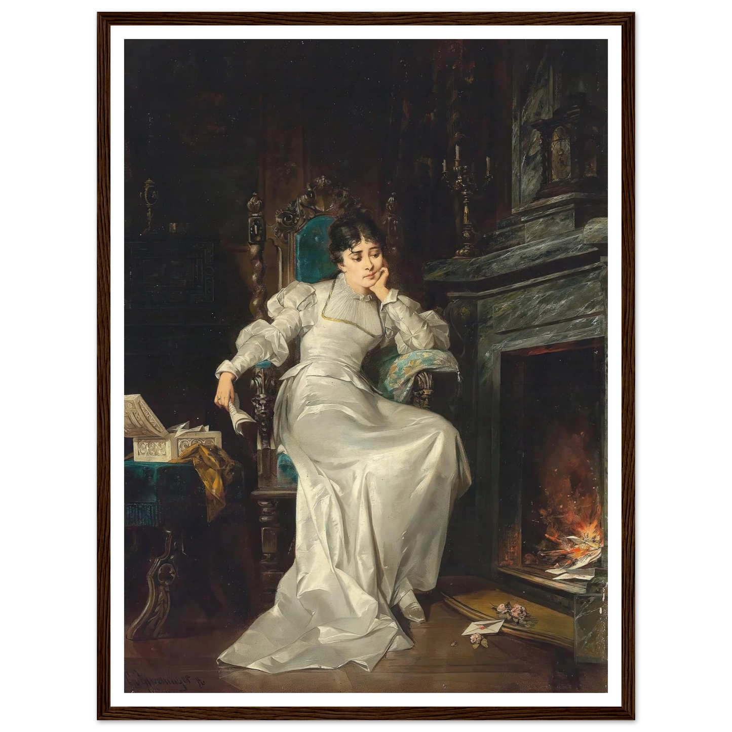 Verlorene Liebe Art Print | Carl Schweninger Jr - Framed Poster - 30x40 cm / 12x16″ - Black frame