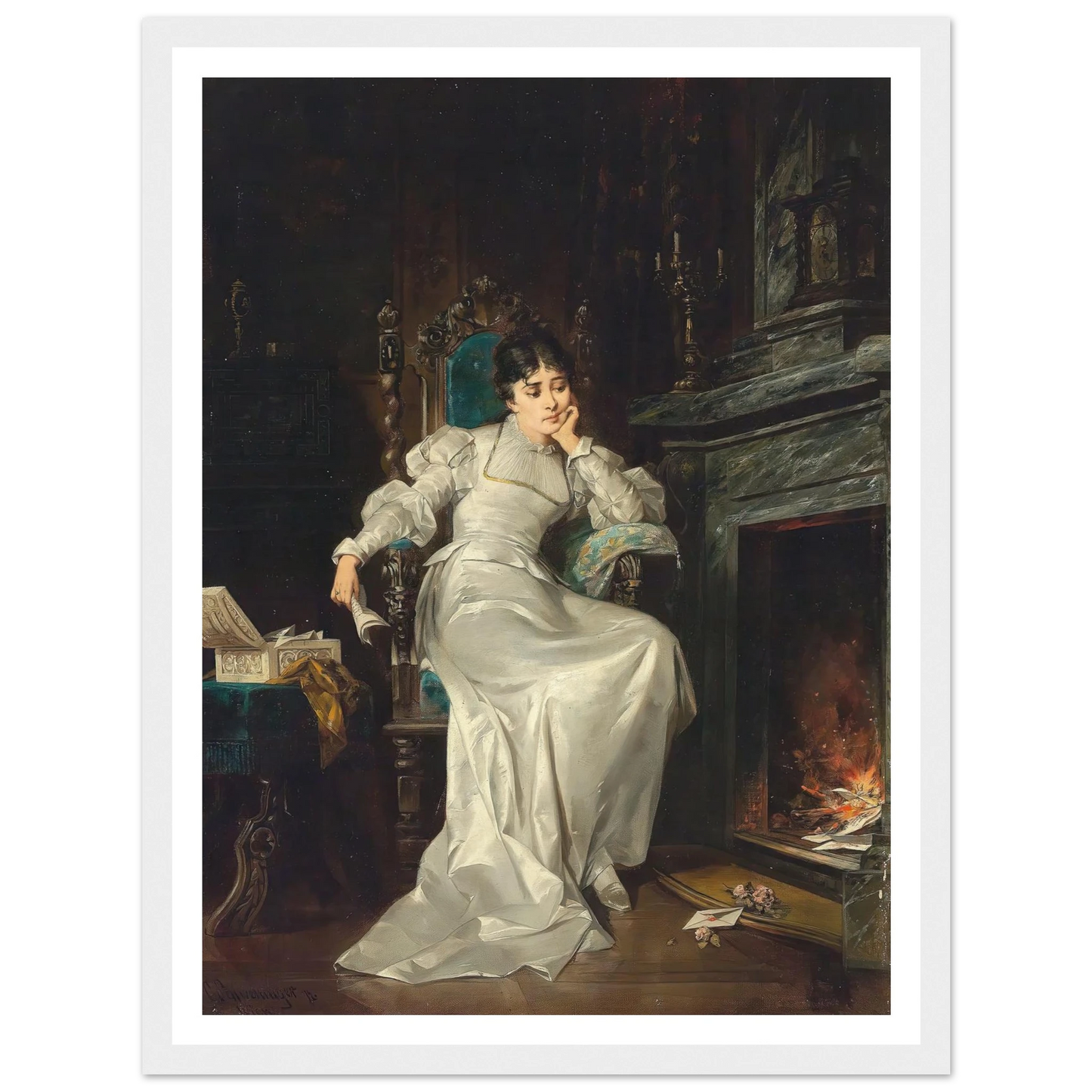 Verlorene Liebe Art Print | Carl Schweninger Jr - Framed Poster - 30x40 cm / 12x16″ - Black frame