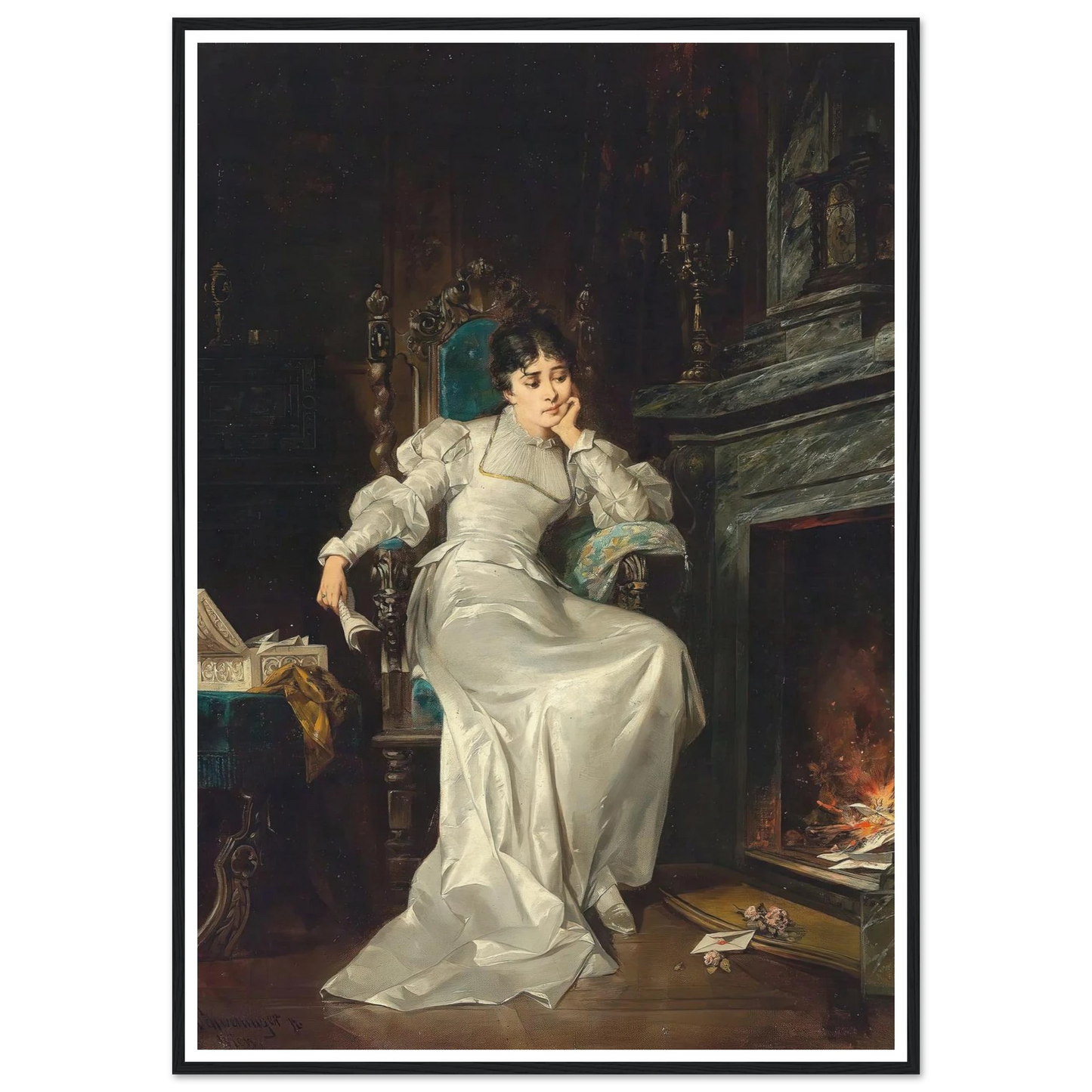 Verlorene Liebe Art Print | Carl Schweninger Jr - Framed Poster - 30x40 cm / 12x16″ - Black frame