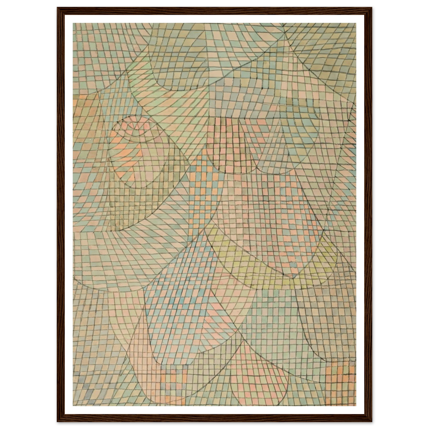 Verschleiertes (1934) Art Print | Paul Klee - Framed Poster - 30x40 cm / 12x16″ - Black frame