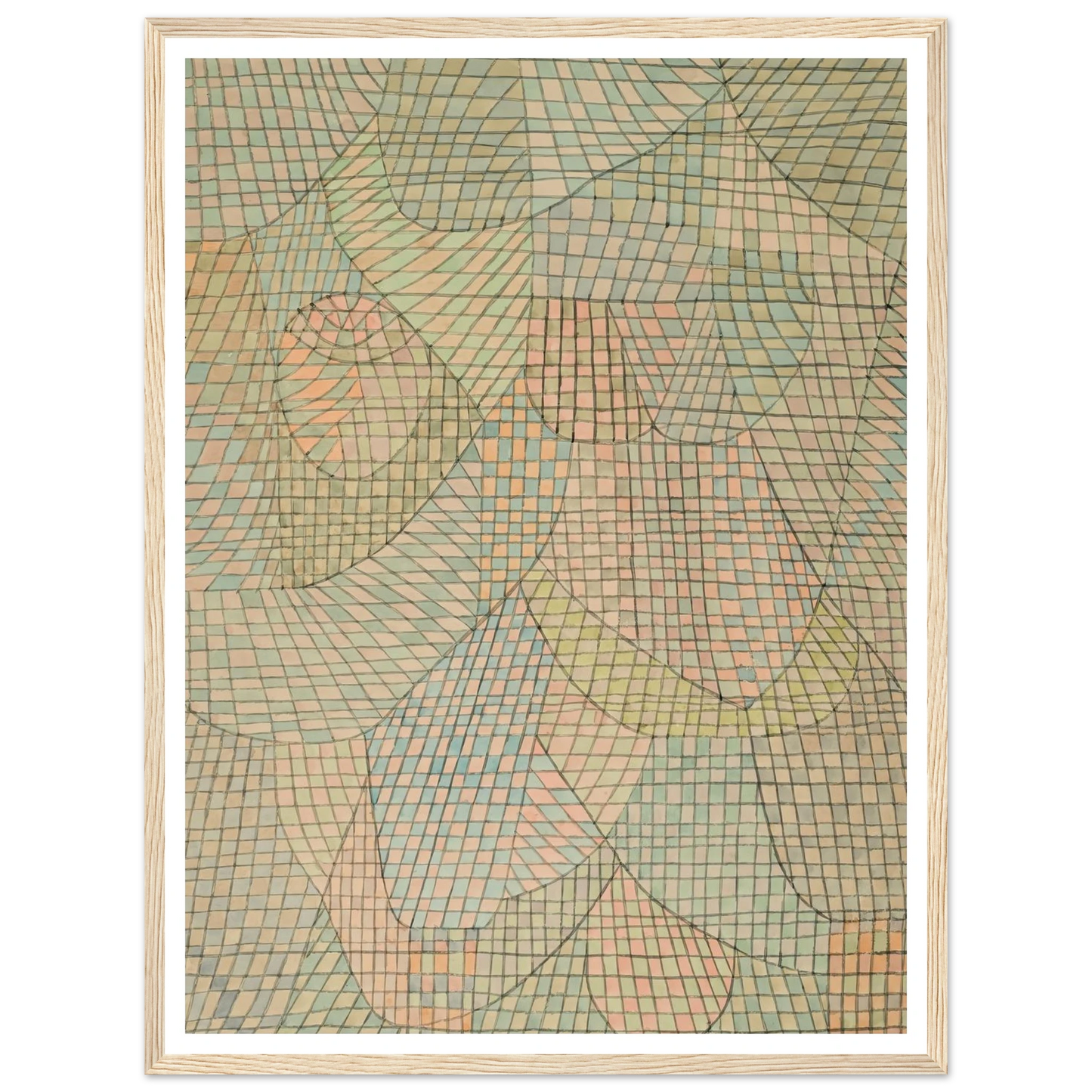 Verschleiertes (1934) Art Print | Paul Klee - Framed Poster - 30x40 cm / 12x16″ - Black frame