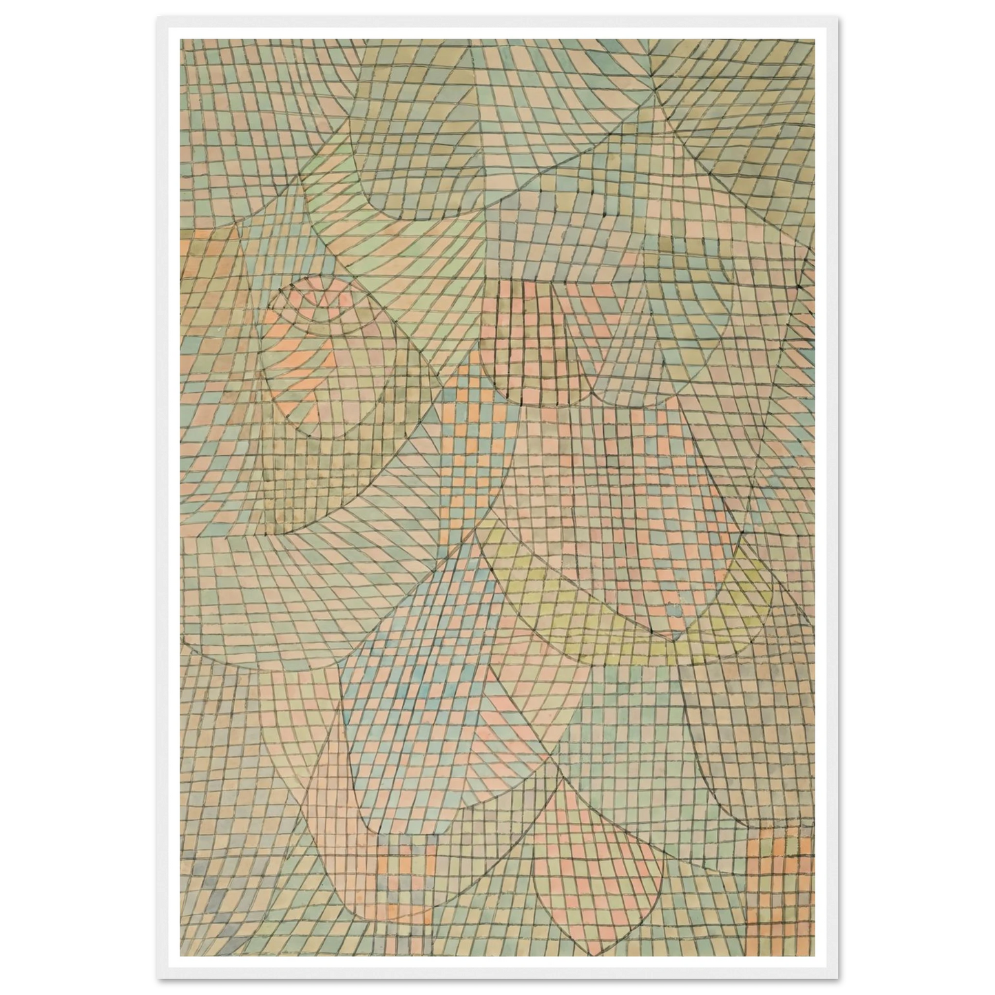 Verschleiertes (1934) Art Print | Paul Klee - Framed Poster - 30x40 cm / 12x16″ - Black frame