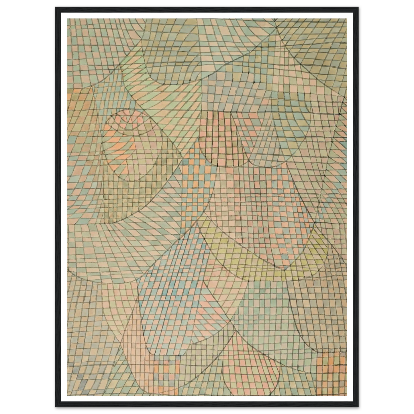 Verschleiertes (1934) Art Print | Paul Klee - Framed Poster - 30x40 cm / 12x16″ - Black frame