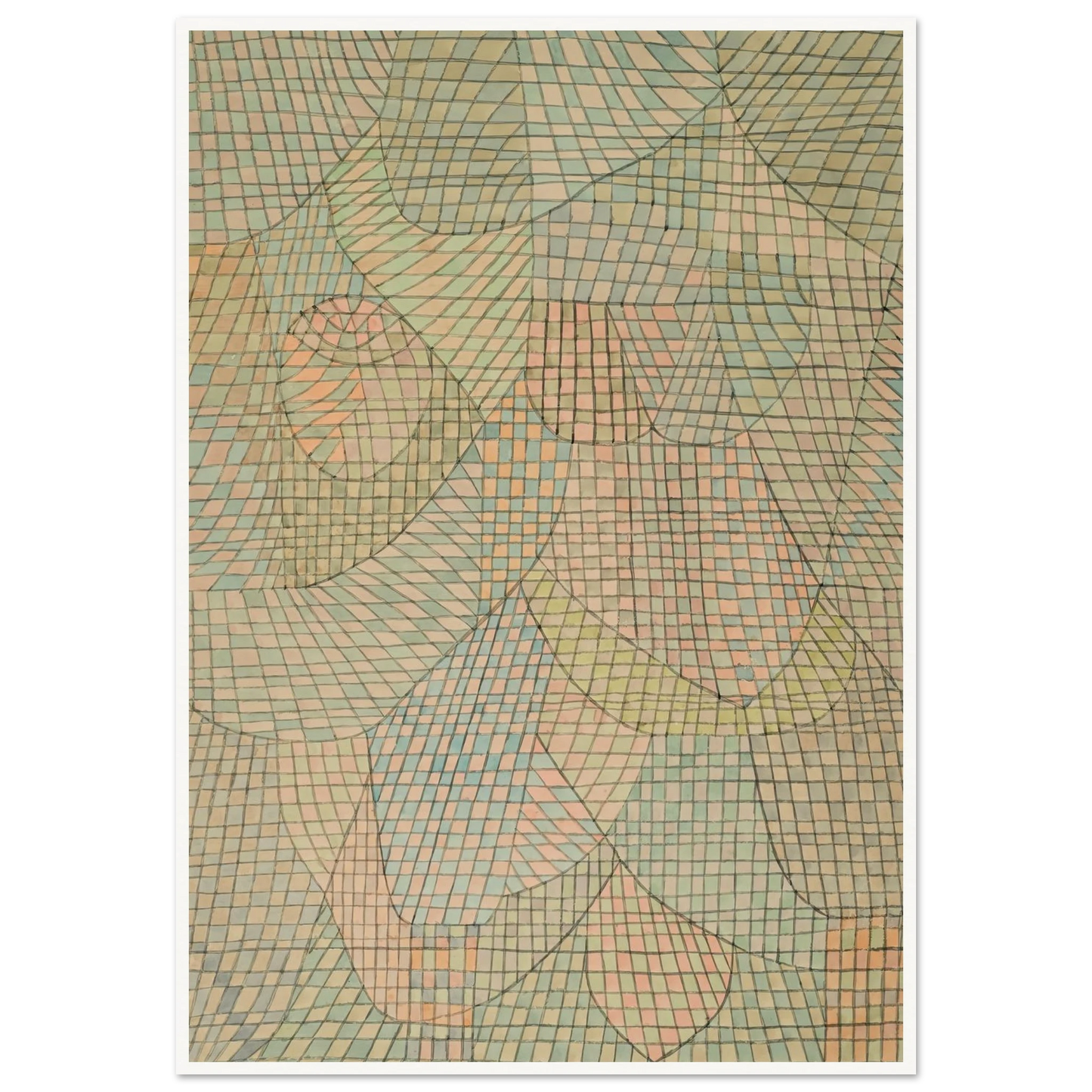 Verschleiertes (1934) Art Print | Paul Klee - Framed Poster - 30x40 cm / 12x16″ - Black frame