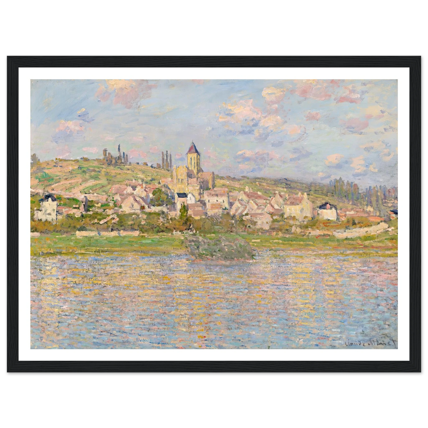 Vétheuil Art Print | Claude Monet - Framed Poster - 30x40 cm / 12x16″ - Black frame
