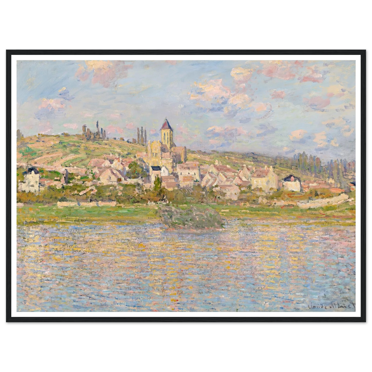 Vétheuil Art Print | Claude Monet - Framed Poster - 30x40 cm / 12x16″ - Black frame