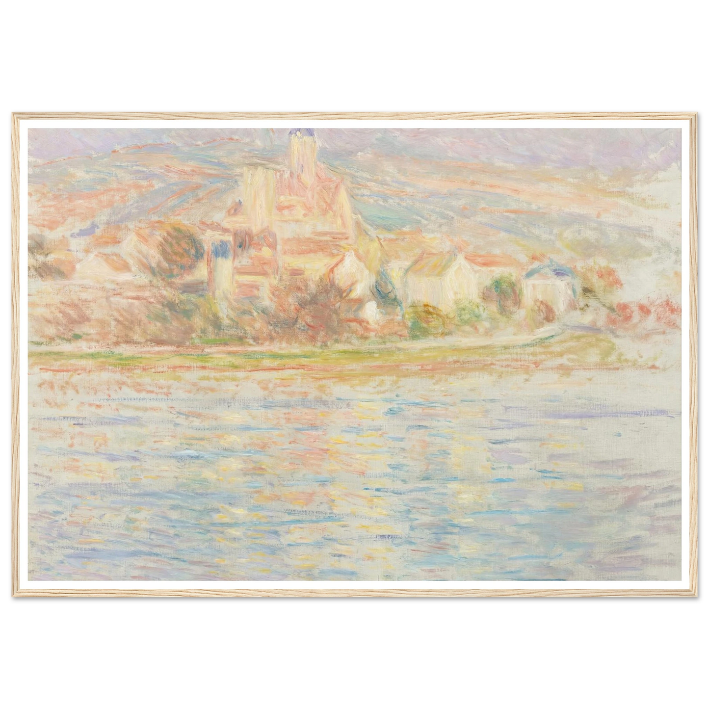 Vétheuil (circa 1901-1902) Art Print | Claude Monet - Framed Poster - 30x40 cm / 12x16″ - Black frame