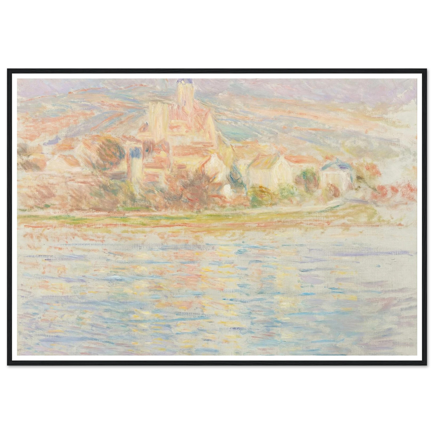 Vétheuil (circa 1901-1902) Art Print | Claude Monet - Framed Poster - 30x40 cm / 12x16″ - Black frame