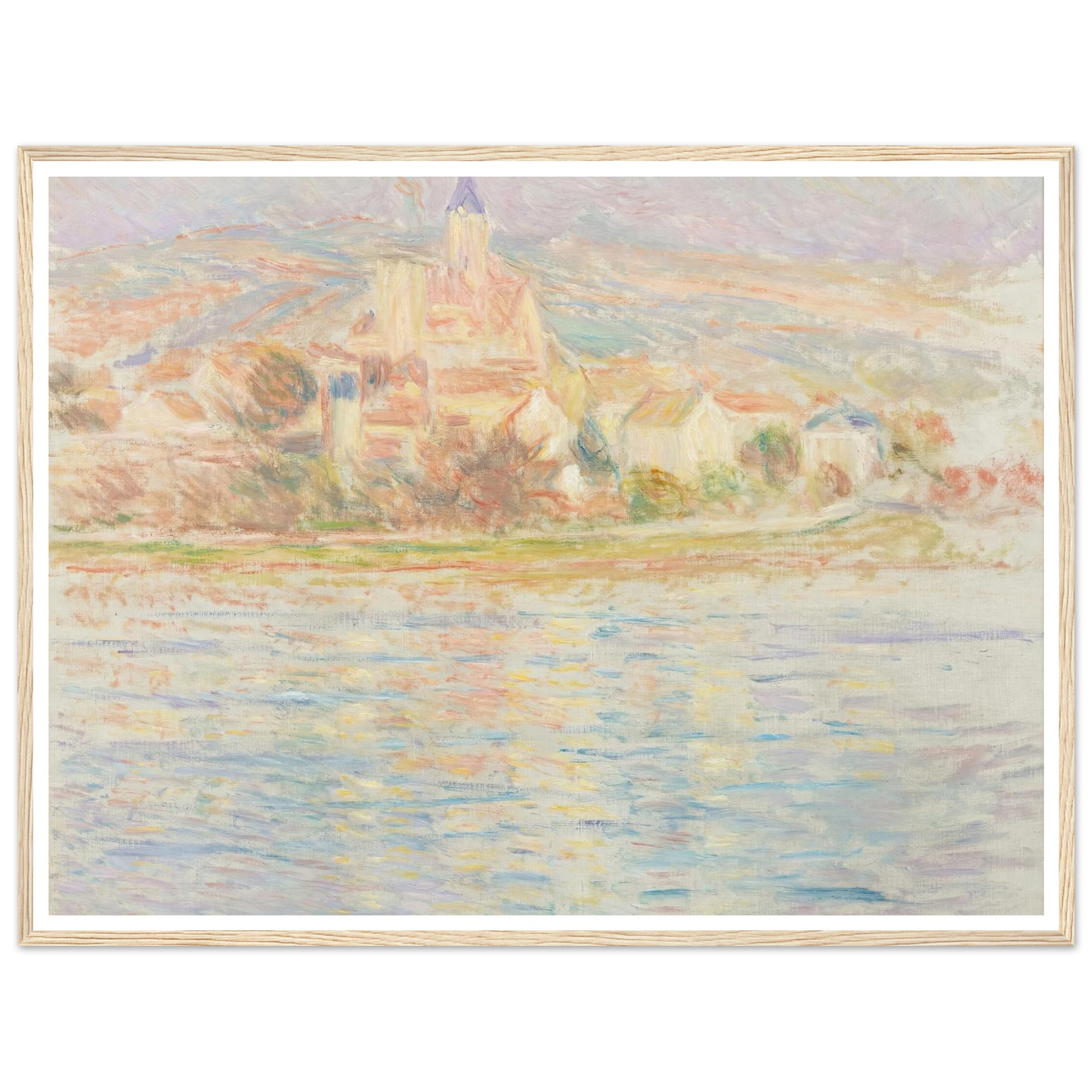 Vétheuil (circa 1901-1902) Art Print | Claude Monet - Framed Poster - 30x40 cm / 12x16″ - Black frame