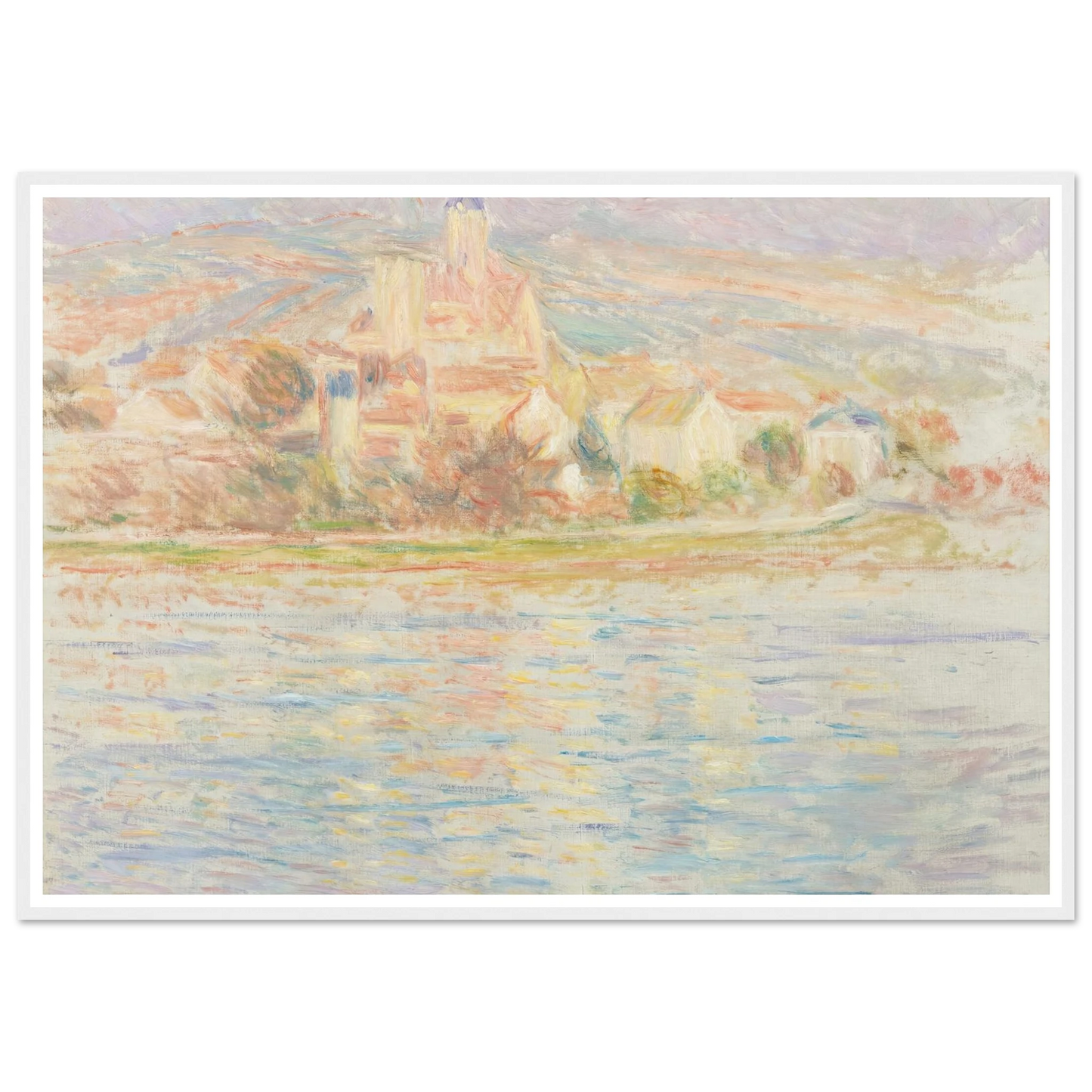 Vétheuil (circa 1901-1902) Art Print | Claude Monet - Framed Poster - 30x40 cm / 12x16″ - Black frame