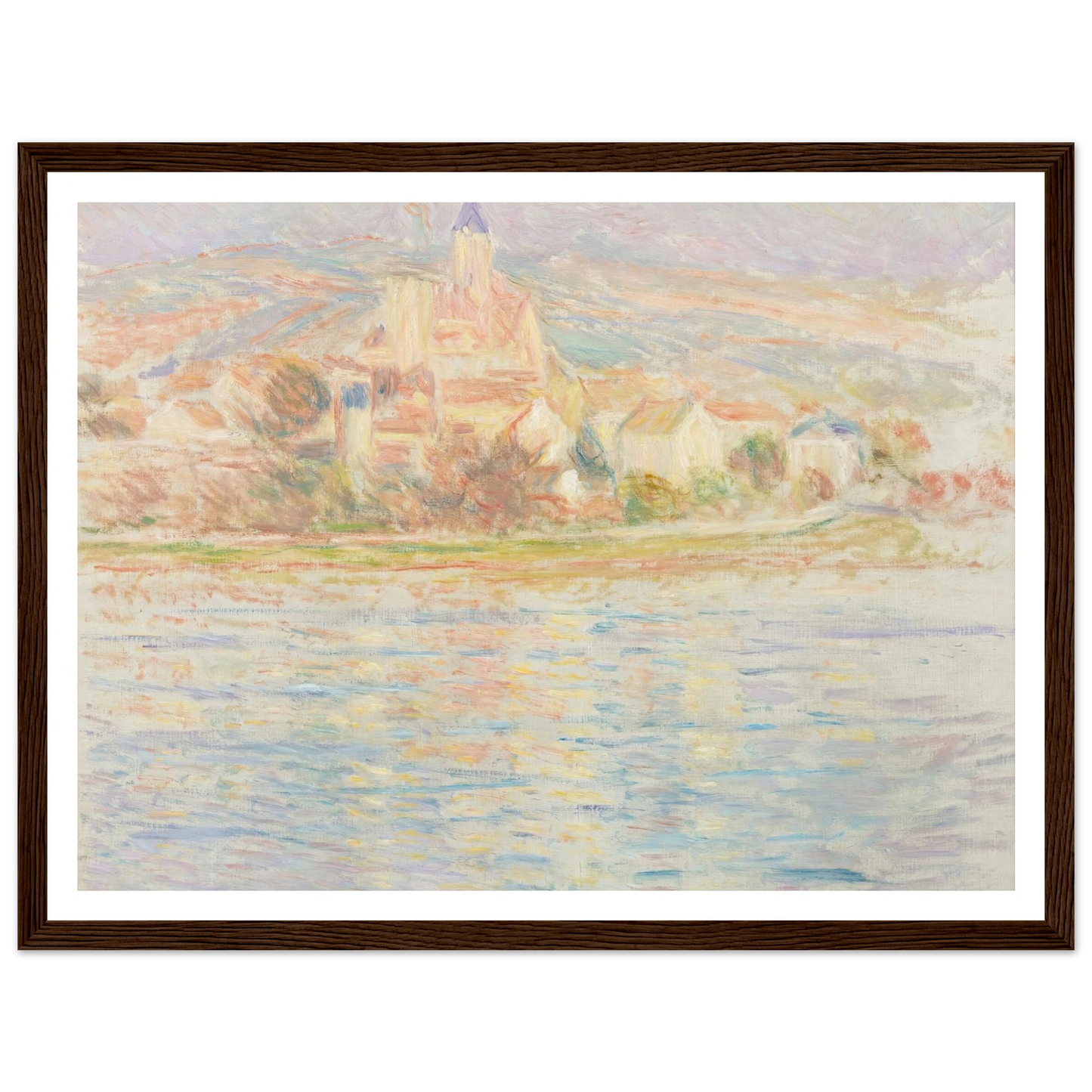 Vétheuil (circa 1901-1902) Art Print | Claude Monet - Framed Poster - 30x40 cm / 12x16″ - Black frame