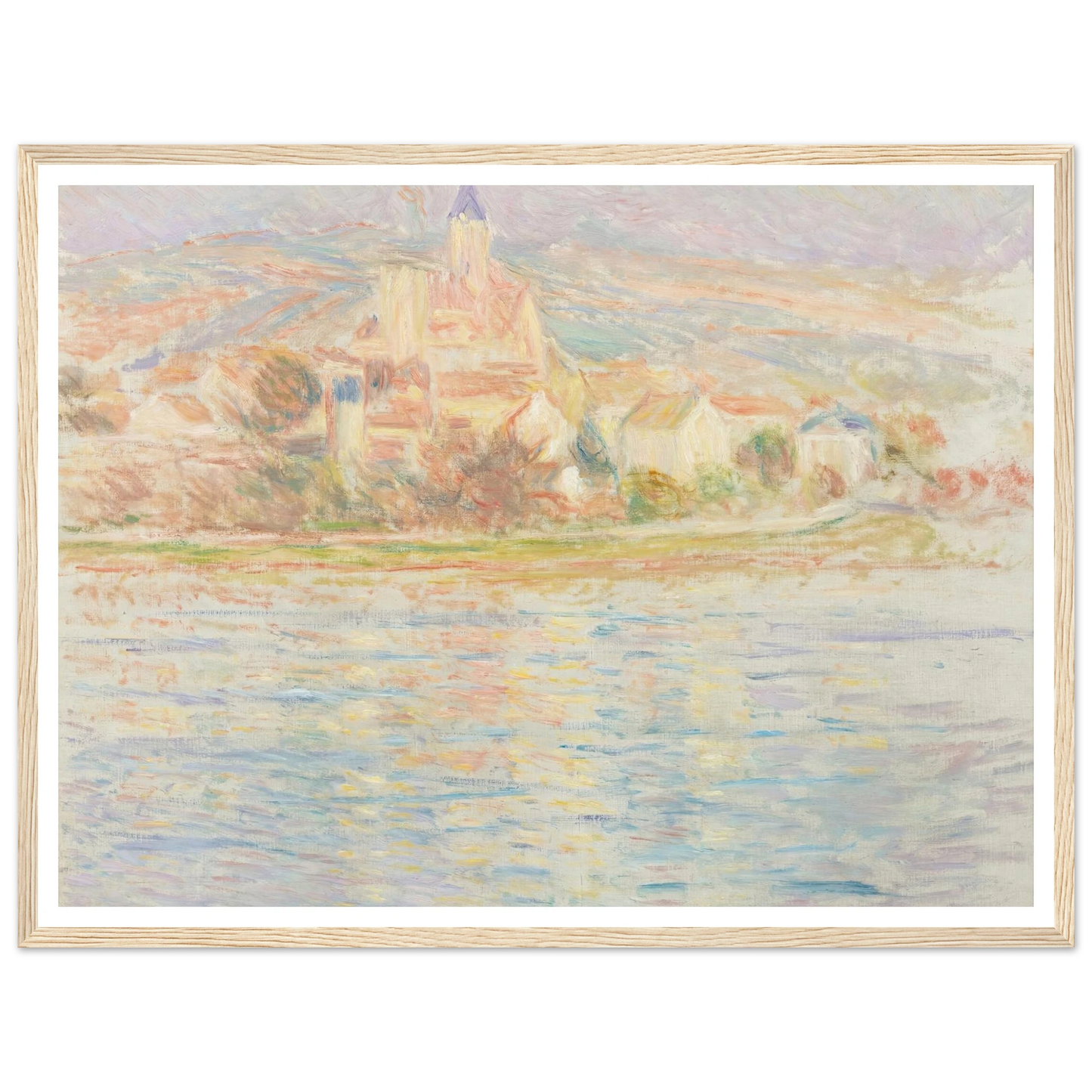 Vétheuil (circa 1901-1902) Art Print | Claude Monet - Framed Poster - 30x40 cm / 12x16″ - Black frame