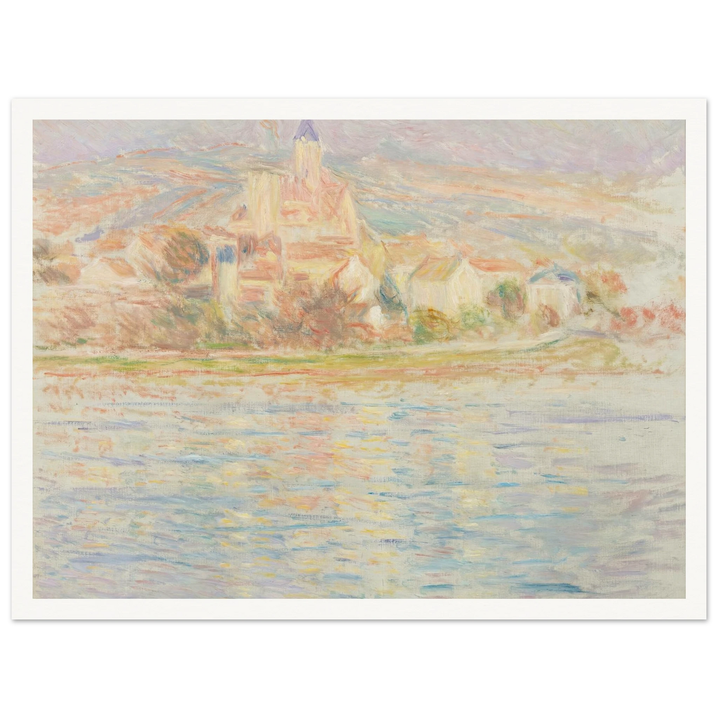 Vétheuil (circa 1901-1902) Art Print | Claude Monet - Framed Poster - 30x40 cm / 12x16″ - Black frame