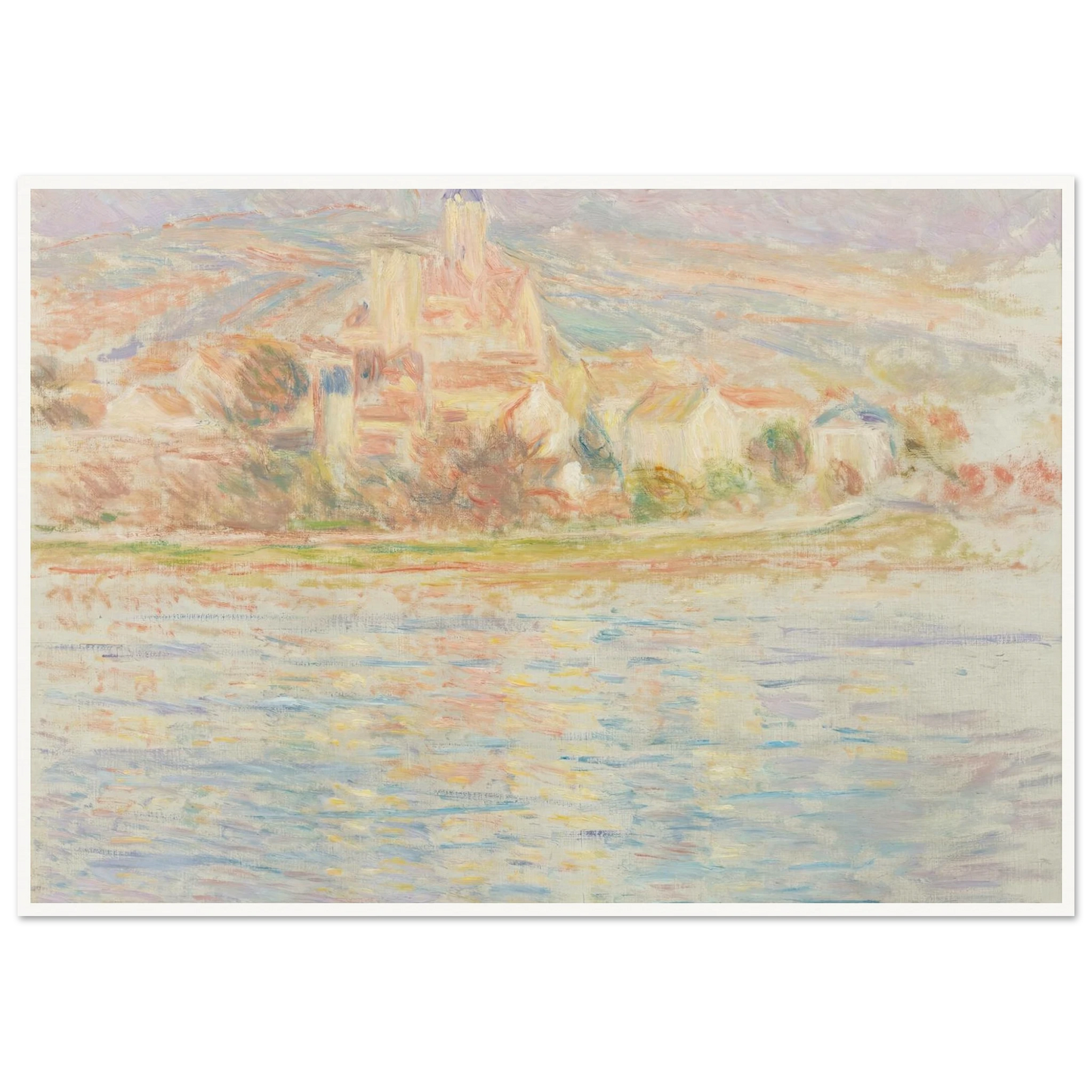 Vétheuil (circa 1901-1902) Art Print | Claude Monet - Framed Poster - 30x40 cm / 12x16″ - Black frame