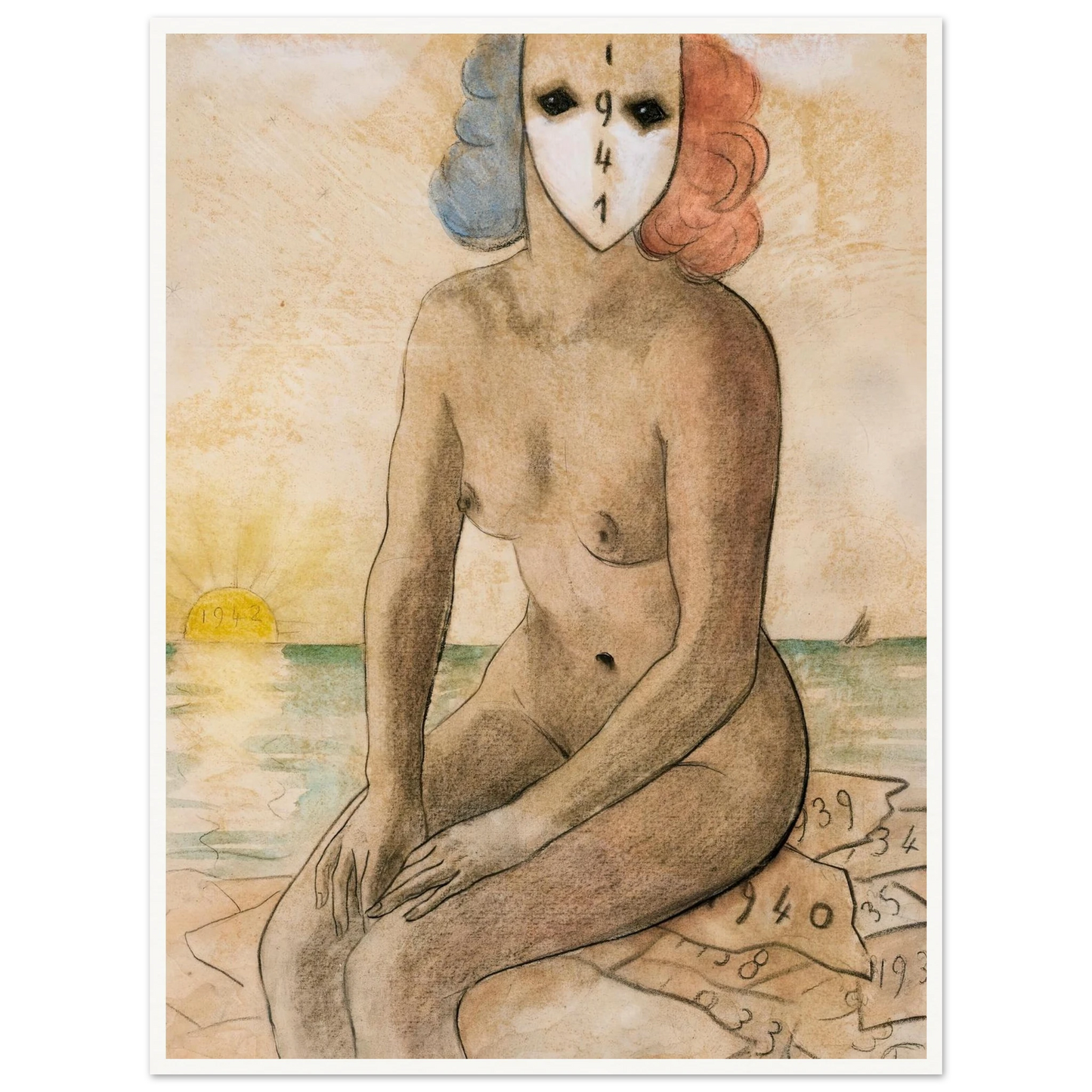 Victoire française (1940) Art Print | Francis Picabia - Framed Poster - 30x40 cm / 12x16″ - Black frame