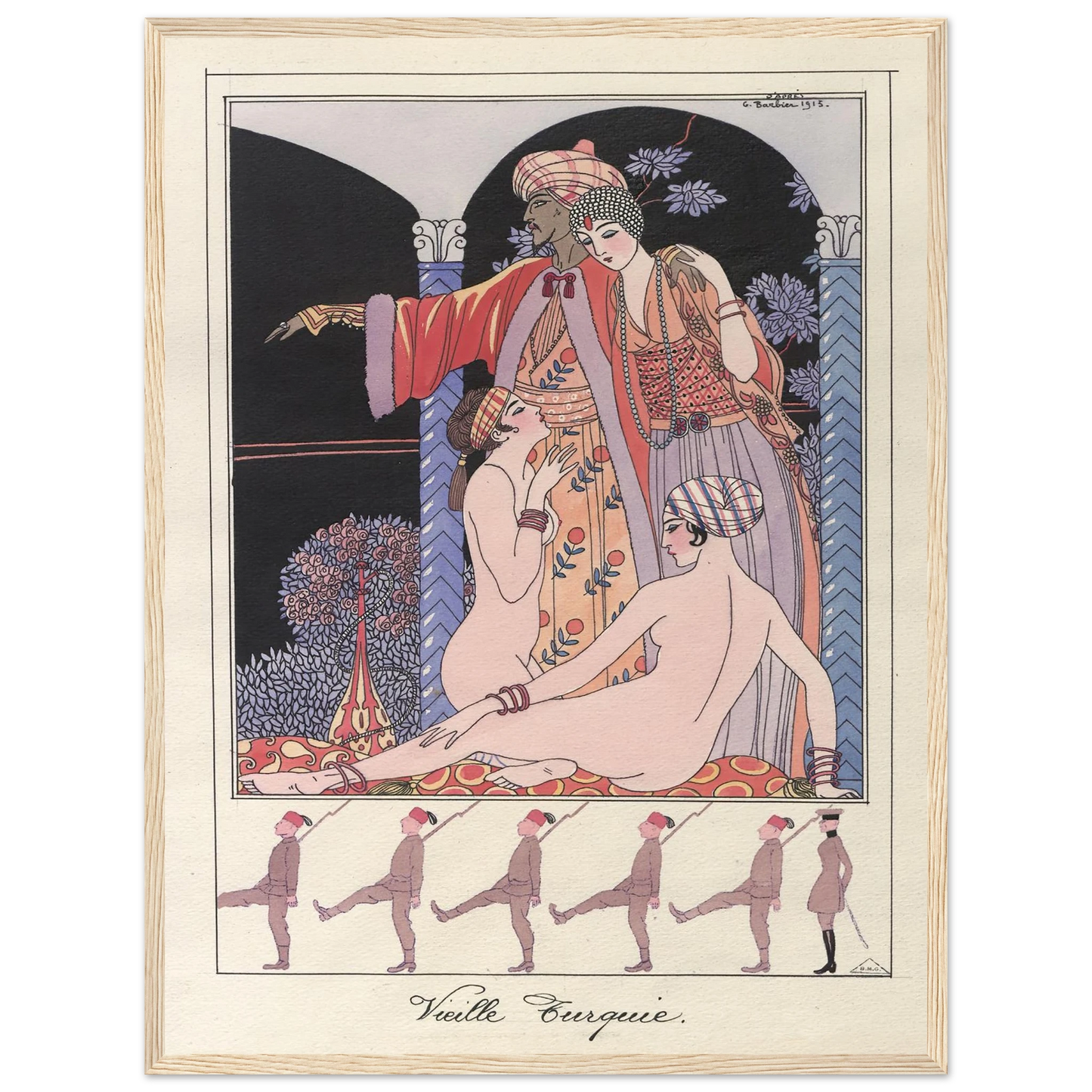 Vieille Turquie (Dans le sérail) (1914-1915) Art Print | George Barbier - Framed Poster - 30x40 cm / 12x16″ - Black frame
