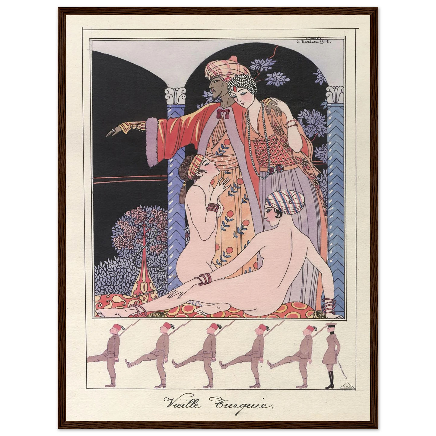 Vieille Turquie (Dans le sérail) (1914-1915) Art Print | George Barbier - Framed Poster - 30x40 cm / 12x16″ - Black frame