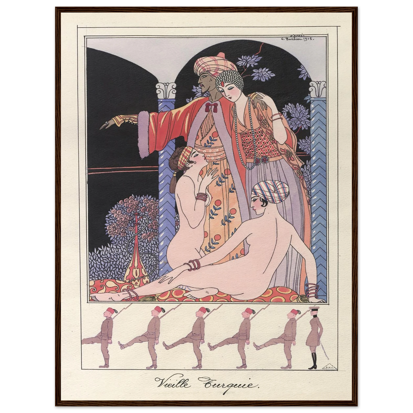 Vieille Turquie (Dans le sérail) (1914-1915) Art Print | George Barbier - Framed Poster - 30x40 cm / 12x16″ - Black frame