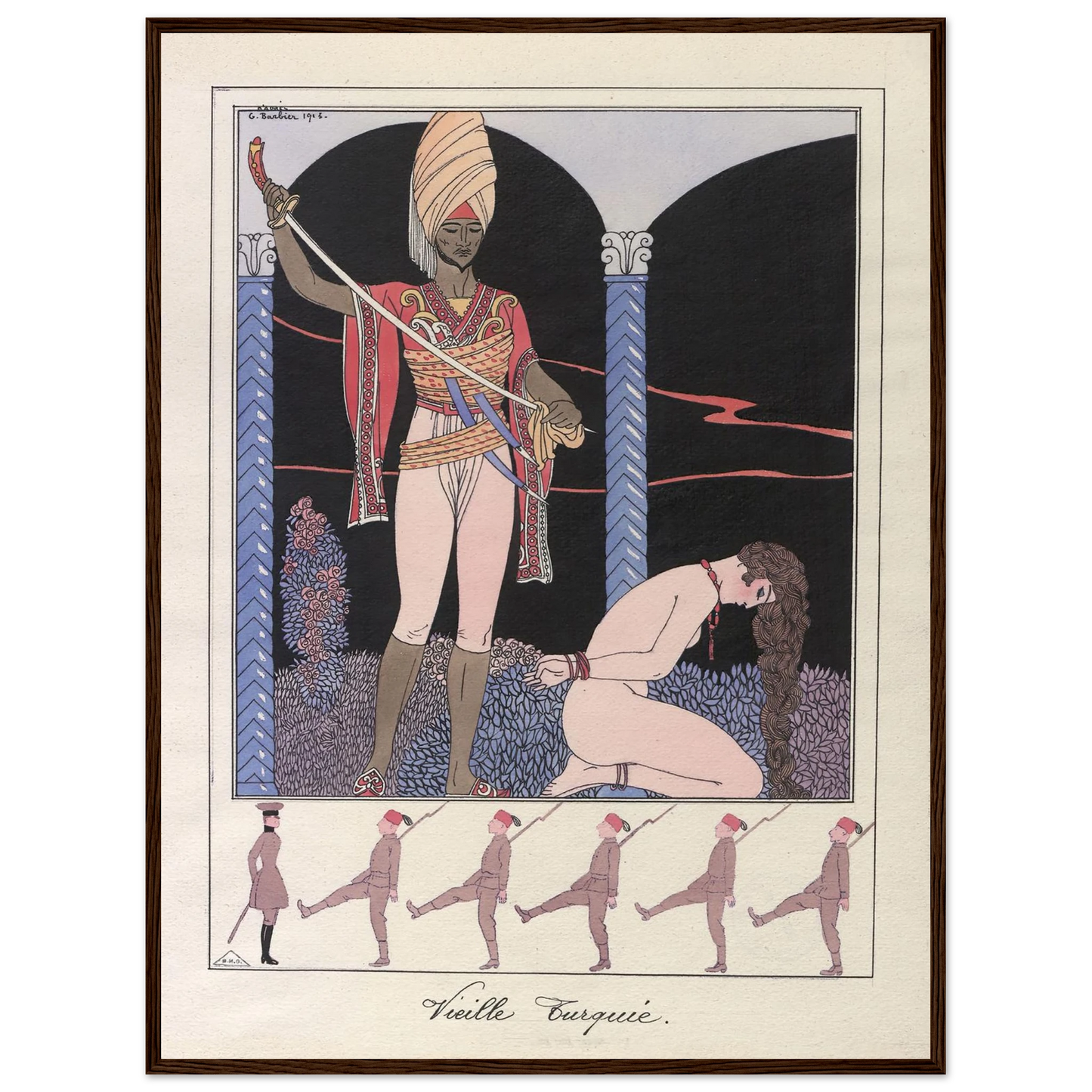 Vieille Turquie (L’exécution) (1915) Art Print | George Barbier - Framed Poster - 30x40 cm / 12x16″ - Black frame