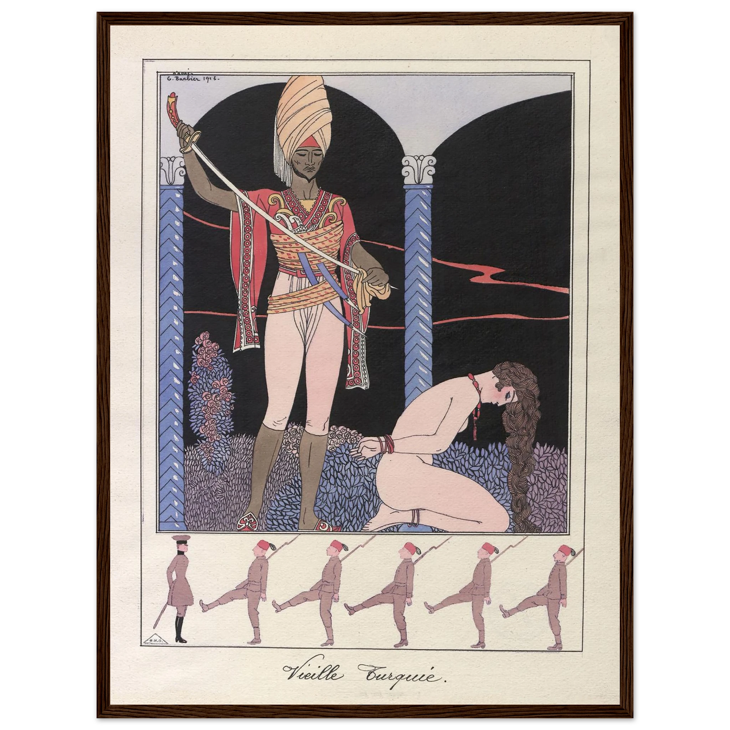 Vieille Turquie (L’exécution) (1915) Art Print | George Barbier - Framed Poster - 30x40 cm / 12x16″ - Black frame