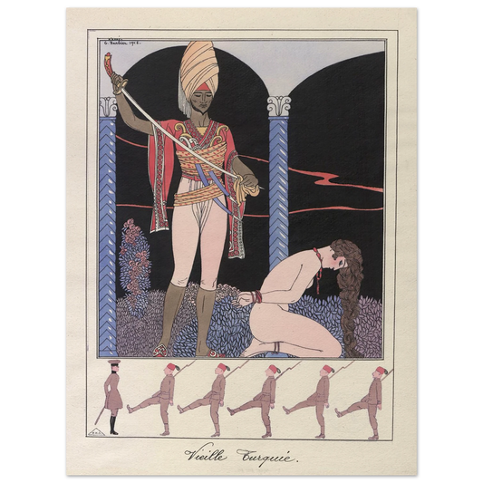 Vieille Turquie (L’exécution) (1915) Art Print | George Barbier - Framed Poster - 30x40 cm / 12x16″ - Black frame