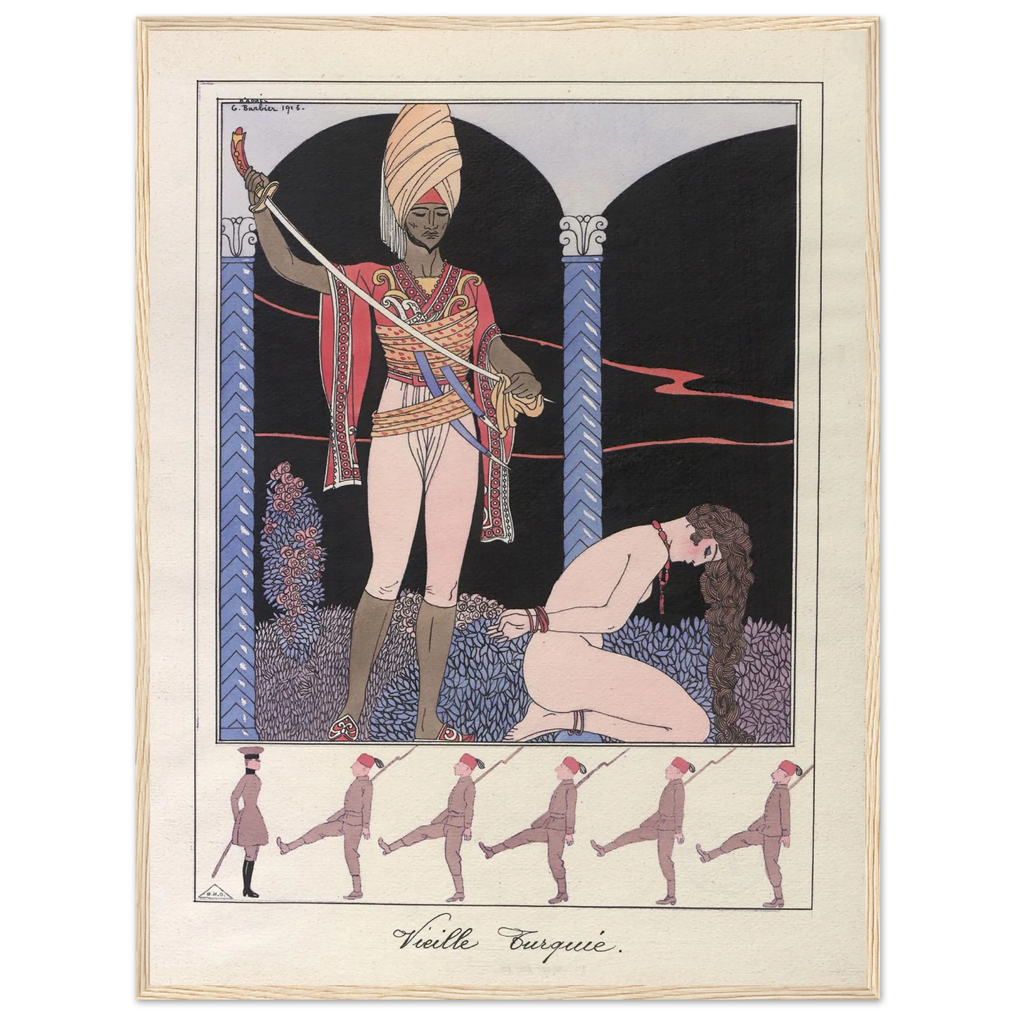 Vieille Turquie (L’exécution) (1915) Art Print | George Barbier - Framed Poster - 30x40 cm / 12x16″ - Black frame