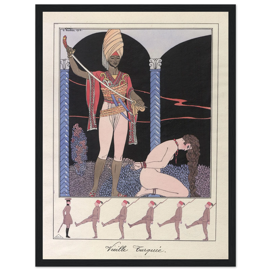 Vieille Turquie (L’exécution) (1915) Art Print | George Barbier - Framed Poster - 30x40 cm / 12x16″ - Black frame