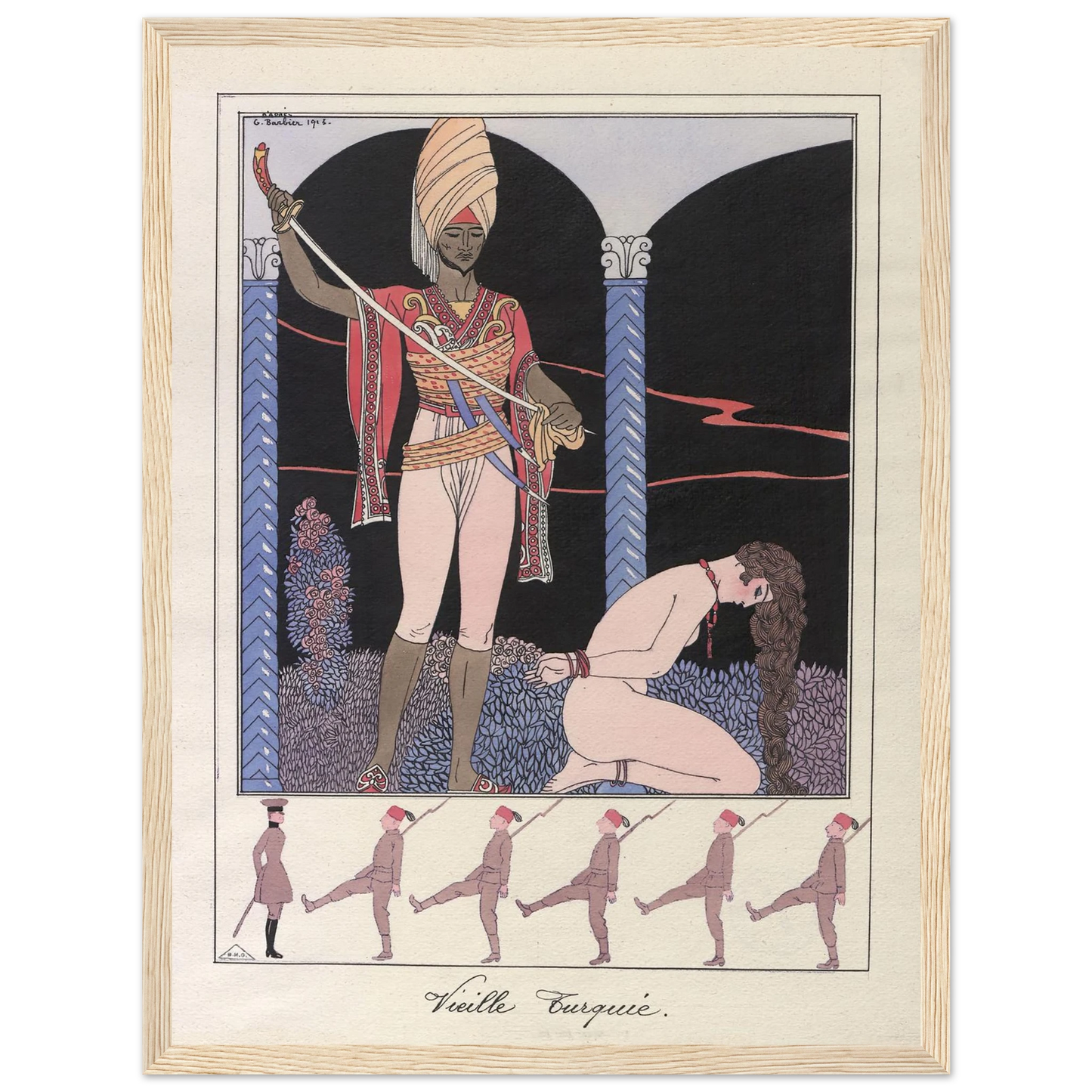 Vieille Turquie (L’exécution) (1915) Art Print | George Barbier - Framed Poster - 30x40 cm / 12x16″ - Black frame