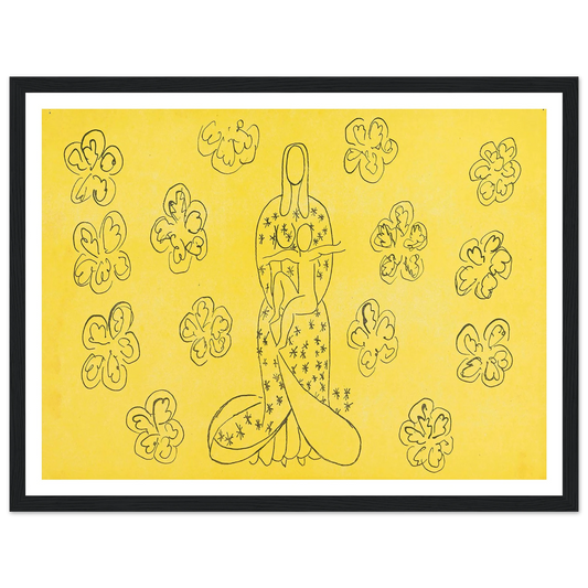 Vierge et l’enfant au décor fleuri (1949) Art Print | Henri Matisse - Framed Poster - 30x40 cm / 12x16″ - Black frame