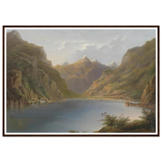Vierwaldstättersee (1882) Art Print | Hermann Ottomar Herzog - Framed Poster - 30x40 cm / 12x16″ - Black frame