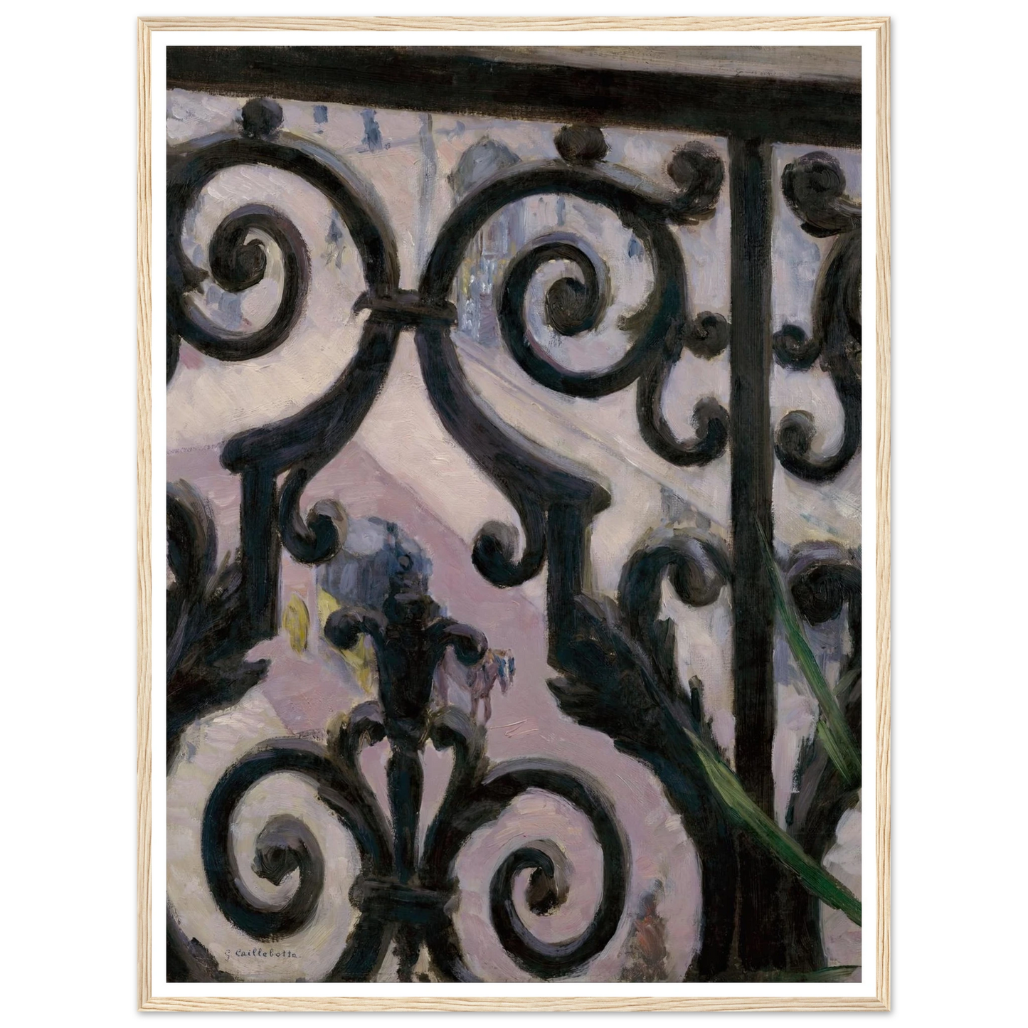 View from a balcony Art Print | Gustave Caillebotte - Framed Poster - 30x40 cm / 12x16″ - Black frame