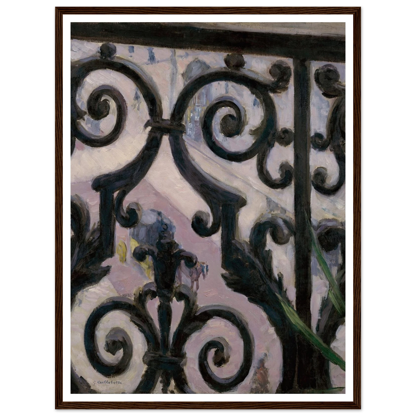 View from a balcony Art Print | Gustave Caillebotte - Framed Poster - 30x40 cm / 12x16″ - Black frame