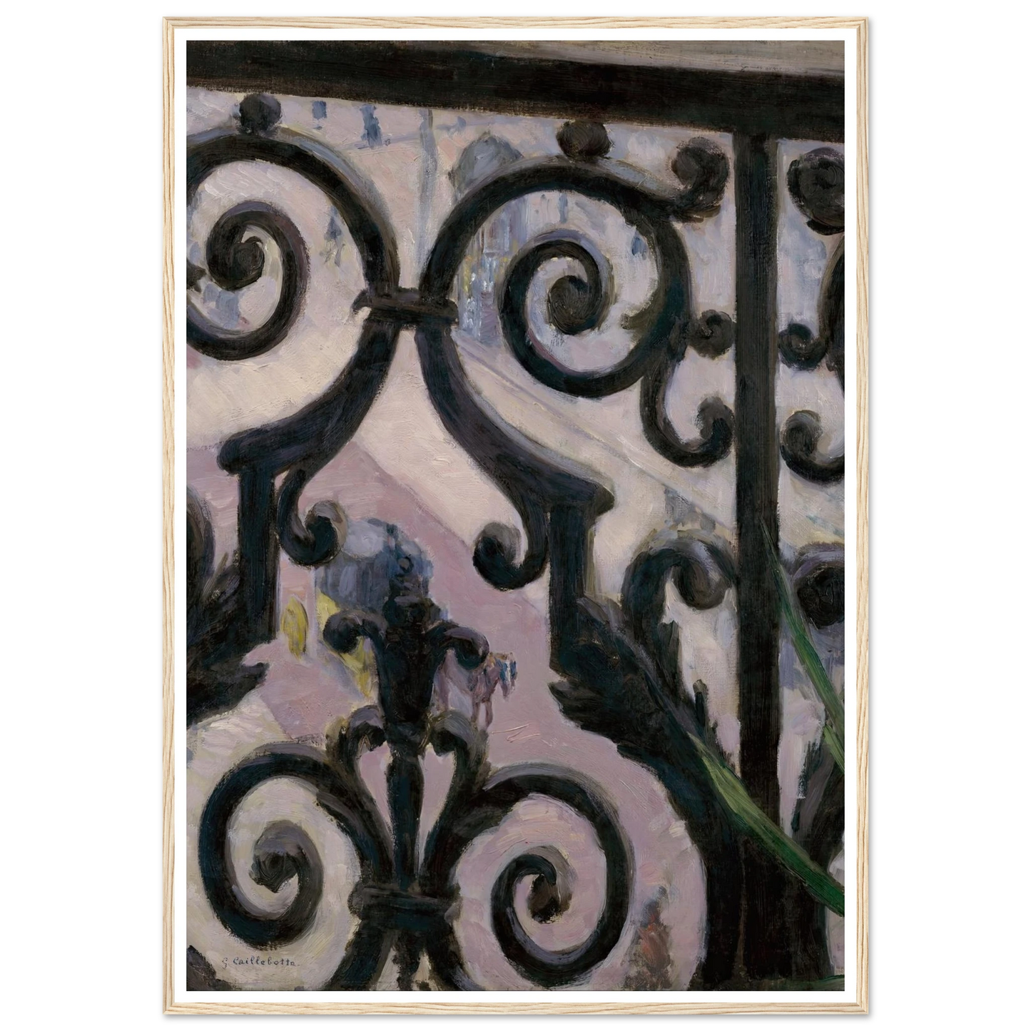 View from a balcony Art Print | Gustave Caillebotte - Framed Poster - 30x40 cm / 12x16″ - Black frame