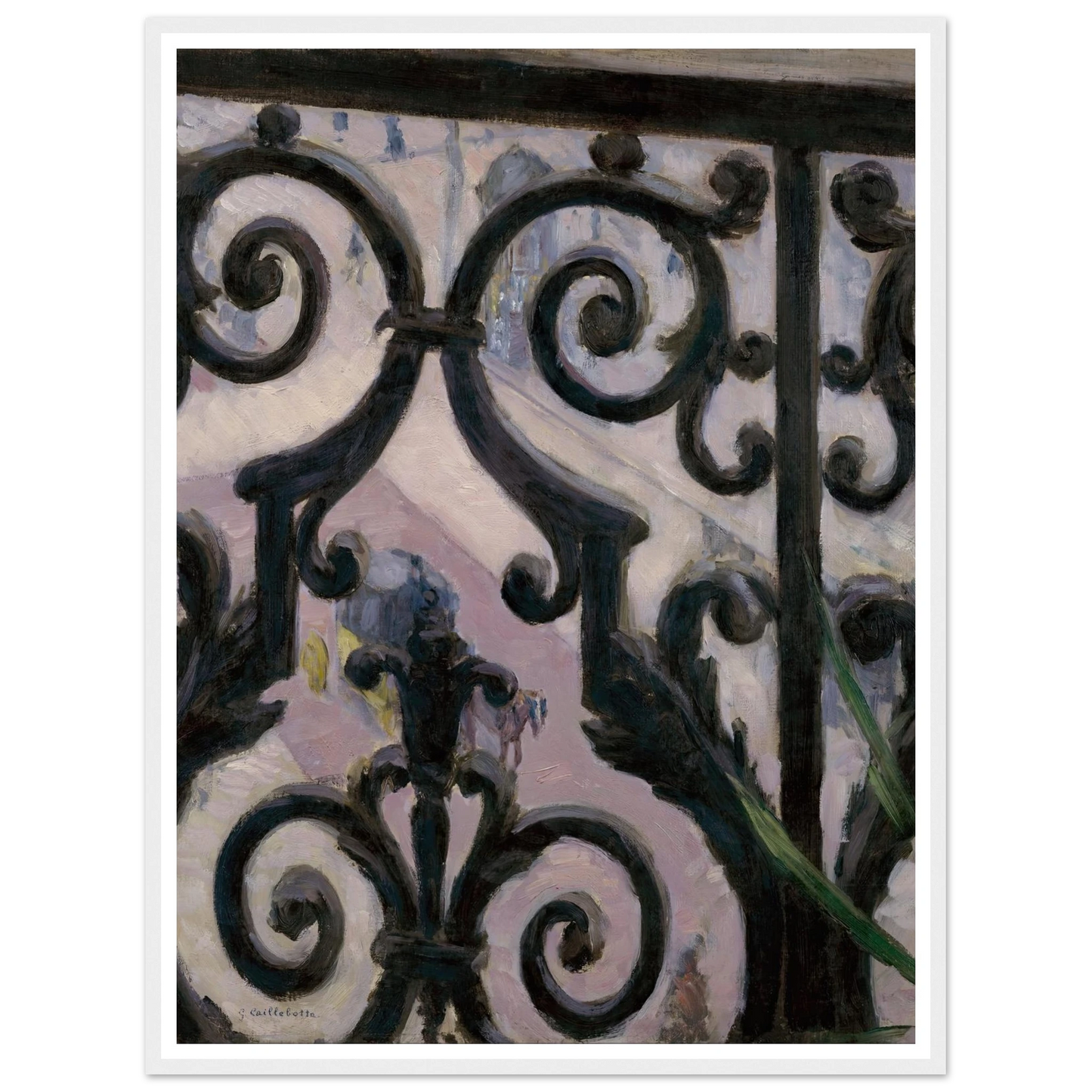 View from a balcony Art Print | Gustave Caillebotte - Framed Poster - 30x40 cm / 12x16″ - Black frame