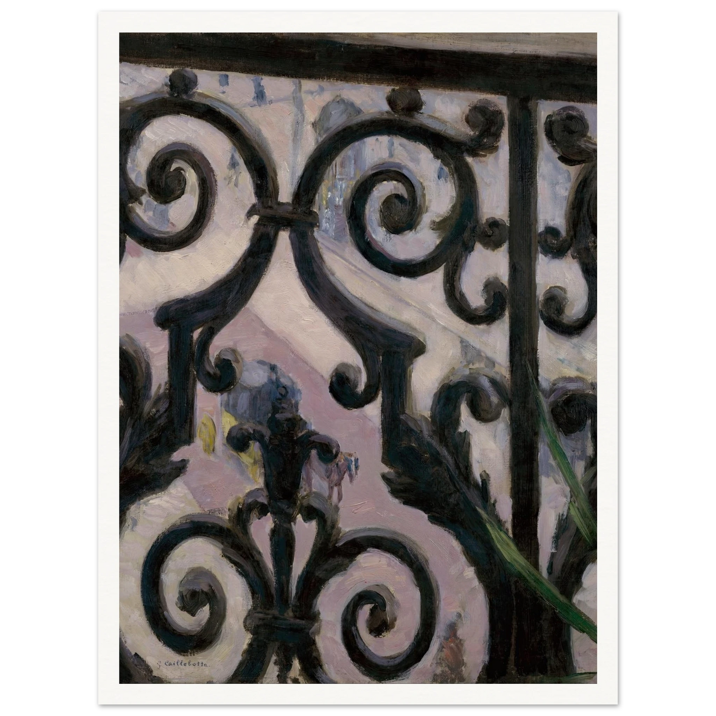 View from a balcony Art Print | Gustave Caillebotte - Framed Poster - 30x40 cm / 12x16″ - Black frame